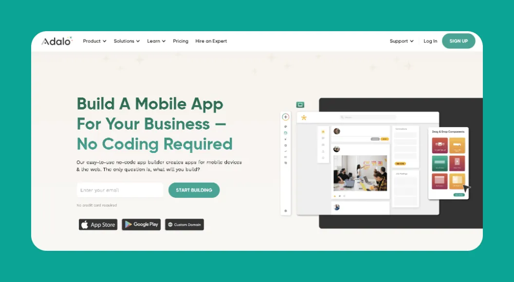 Adalo app builder interface