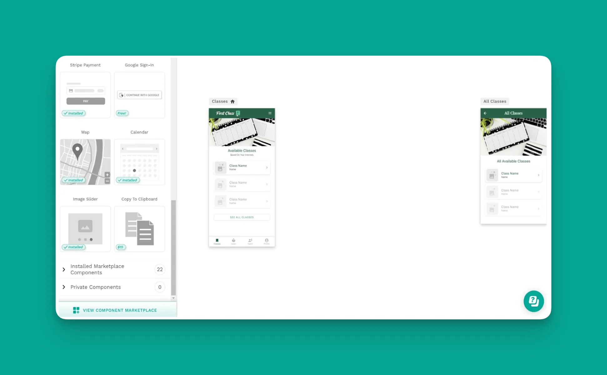 Adalo appointments app template screenshot
