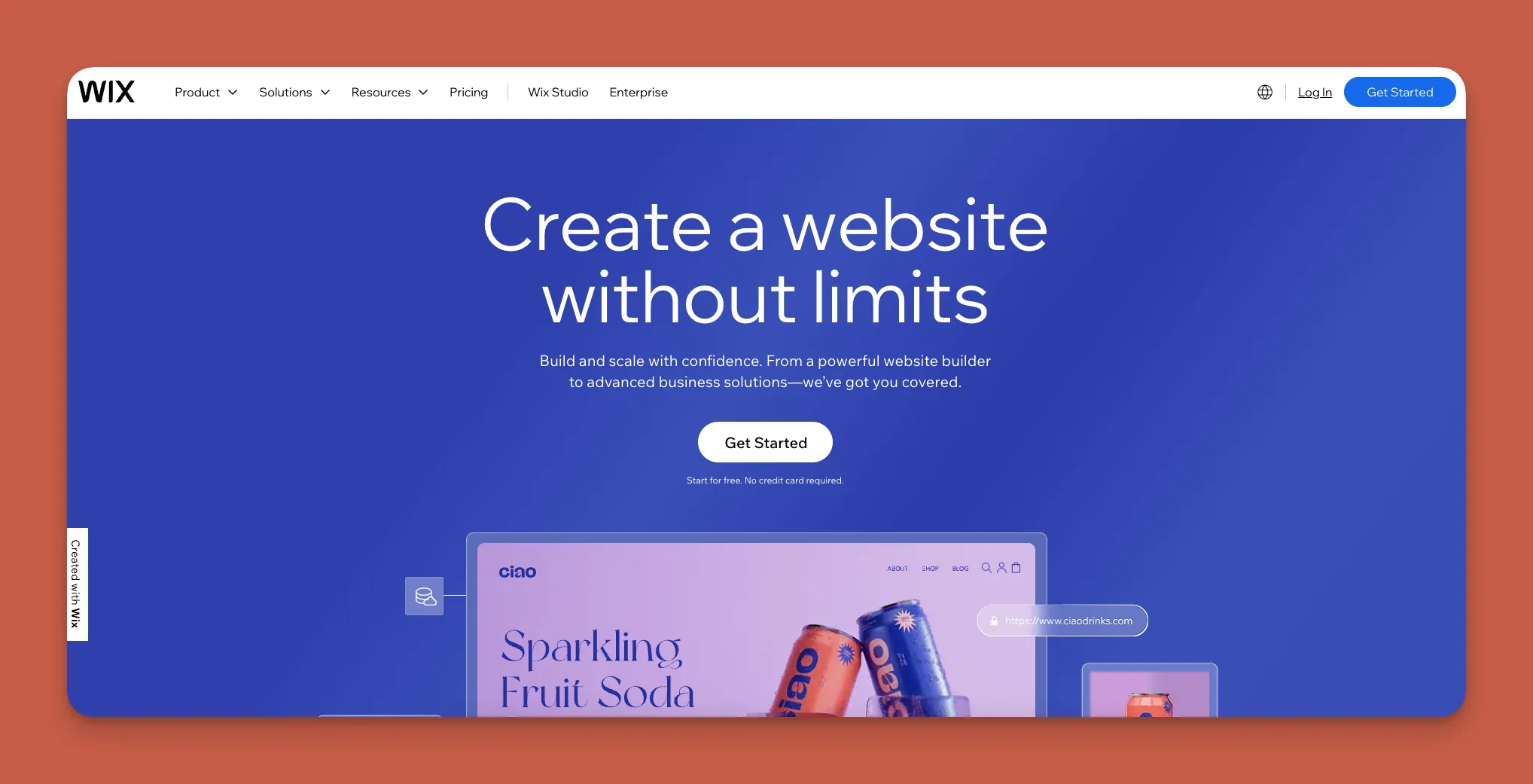Wix website builder interface