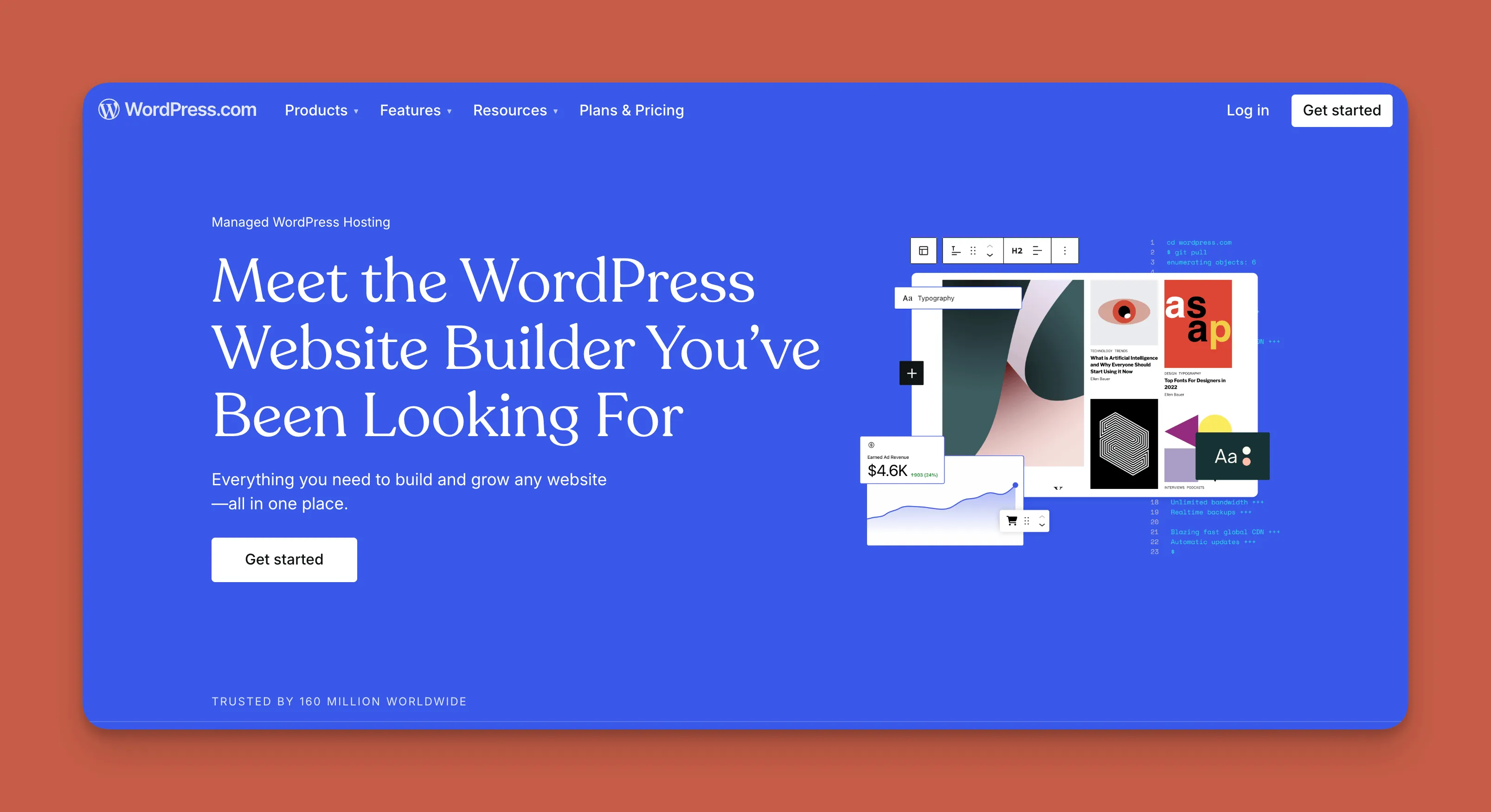 WordPress content management system interface