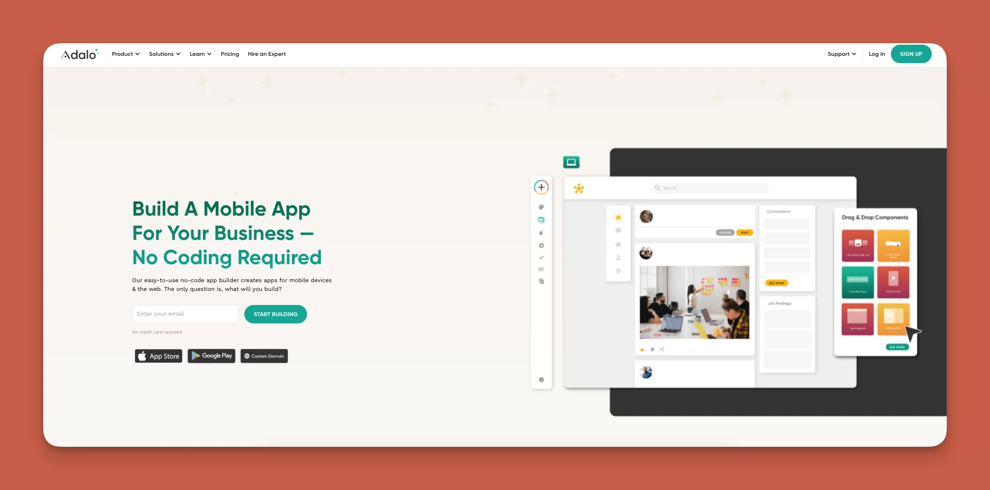 Adalo no-code app builder interface