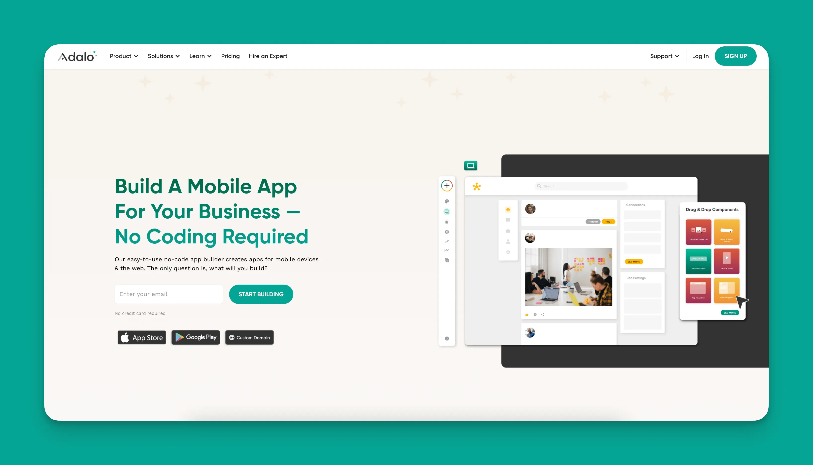 Adalo app builder interface