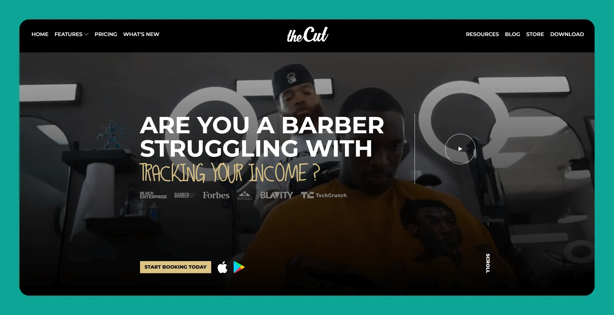 theCut barber app interface