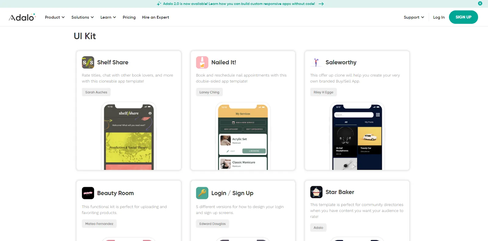 Adalo drag-and-drop interface