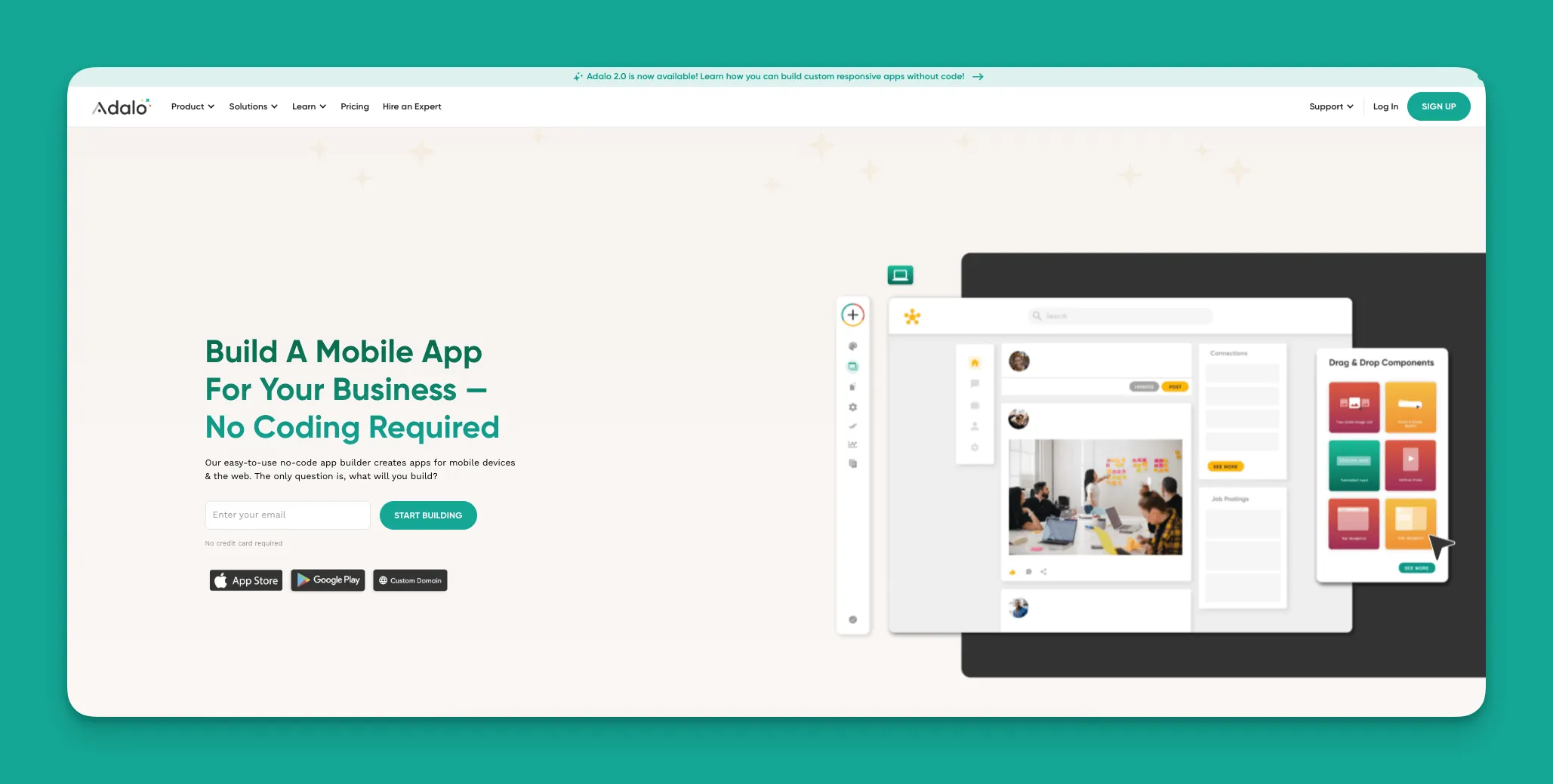 Adalo app builder interface