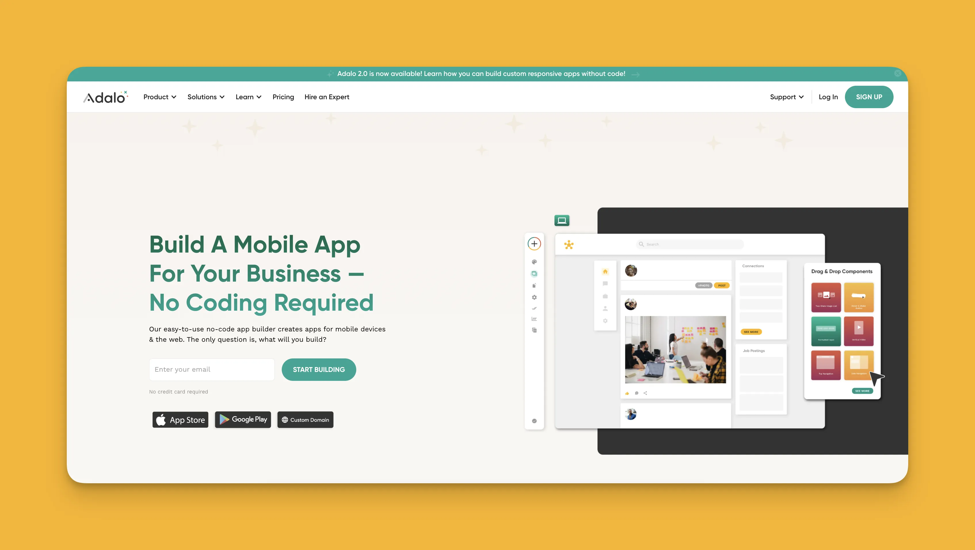 Adalo app builder interface