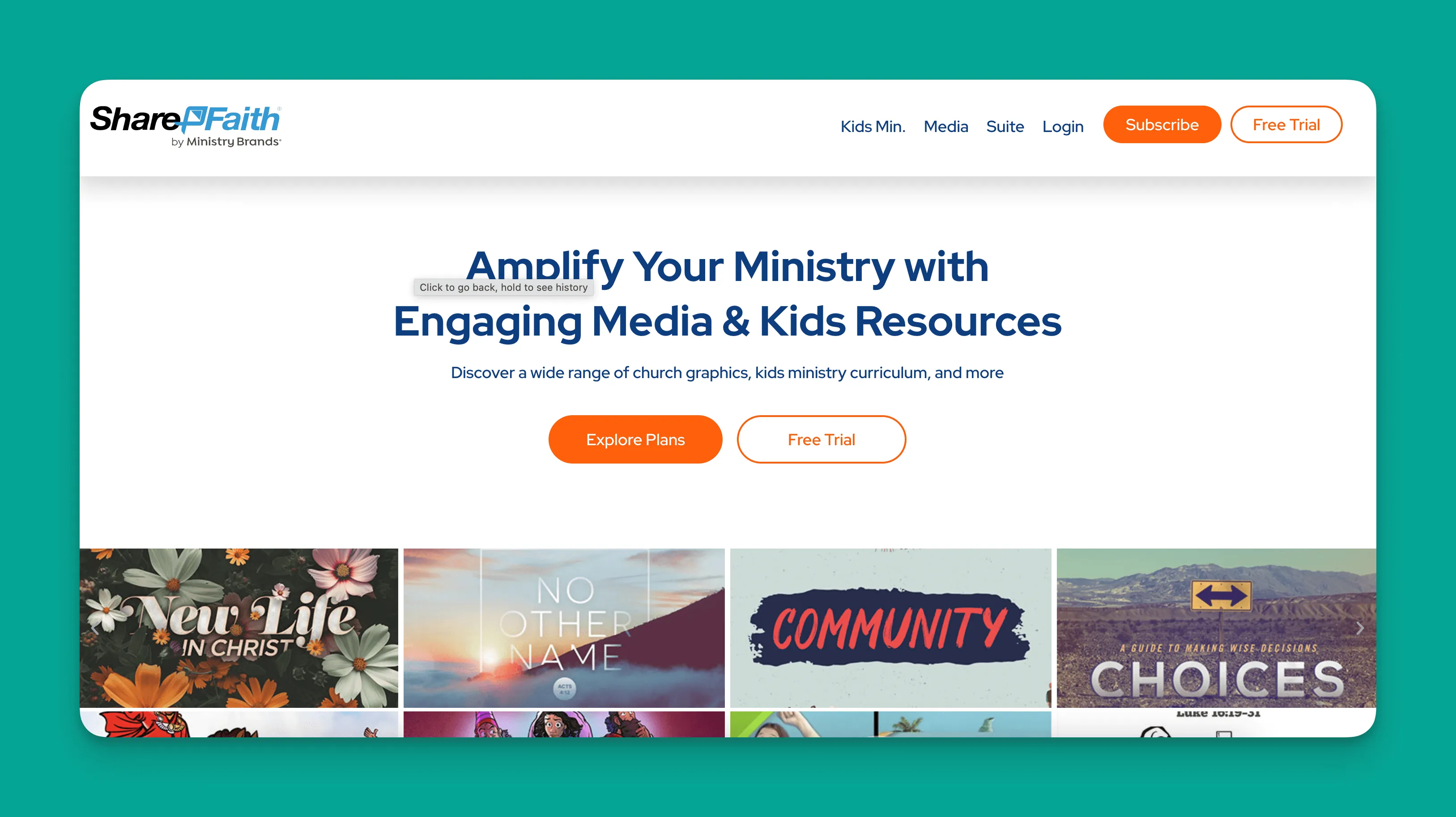 ShareFaith interface