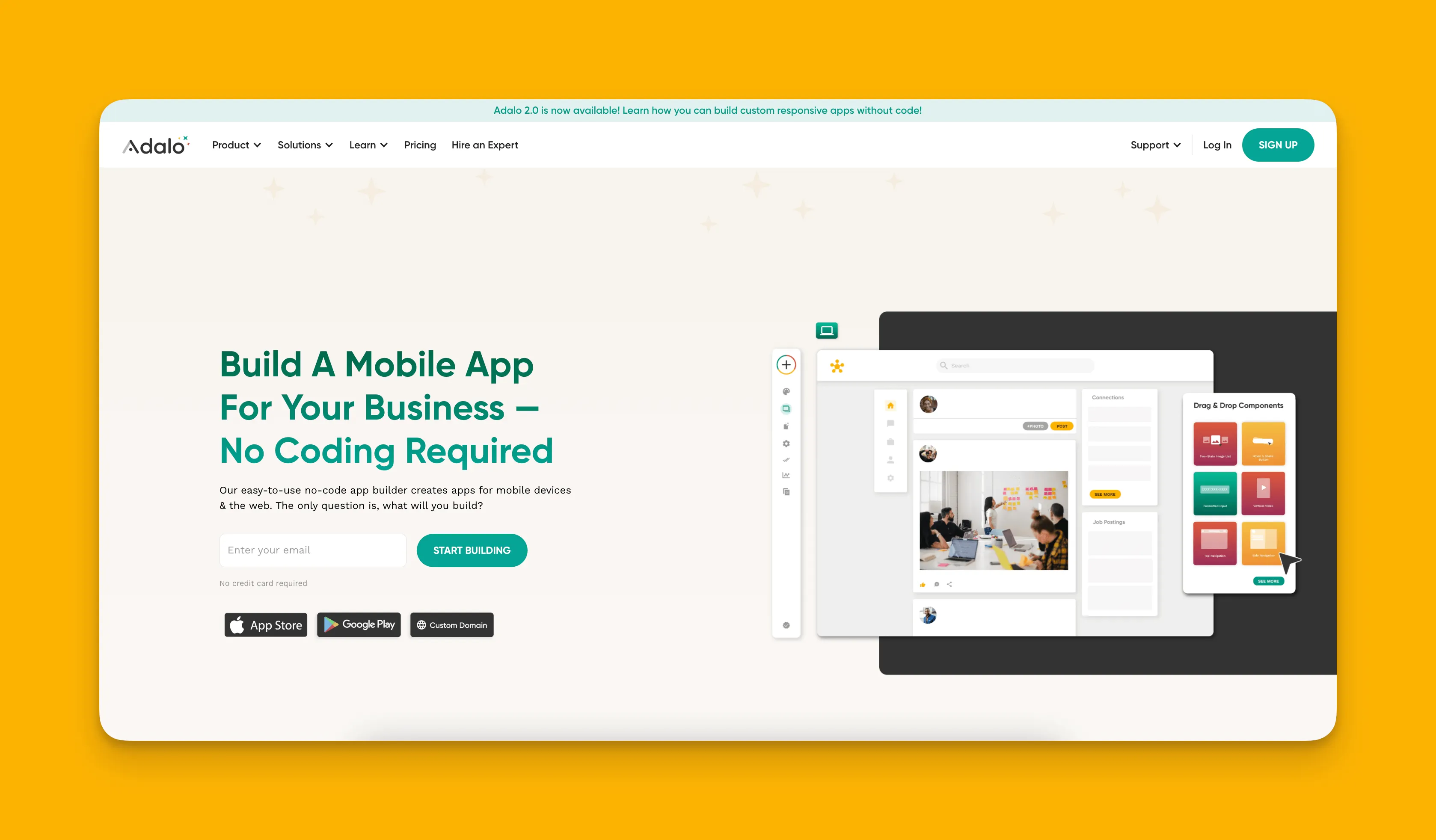 Adalo app builder interface