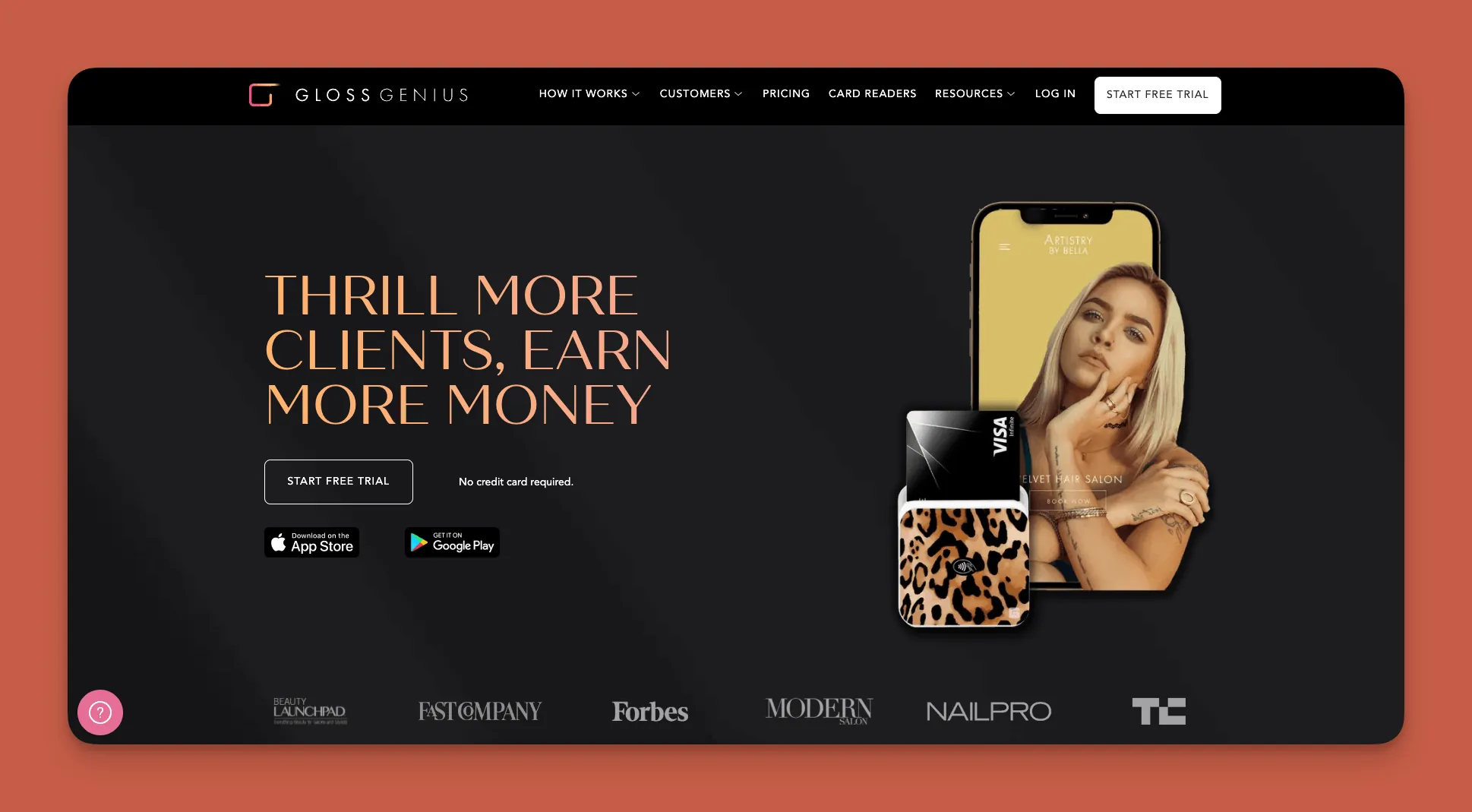 GlossGenius salon app interface