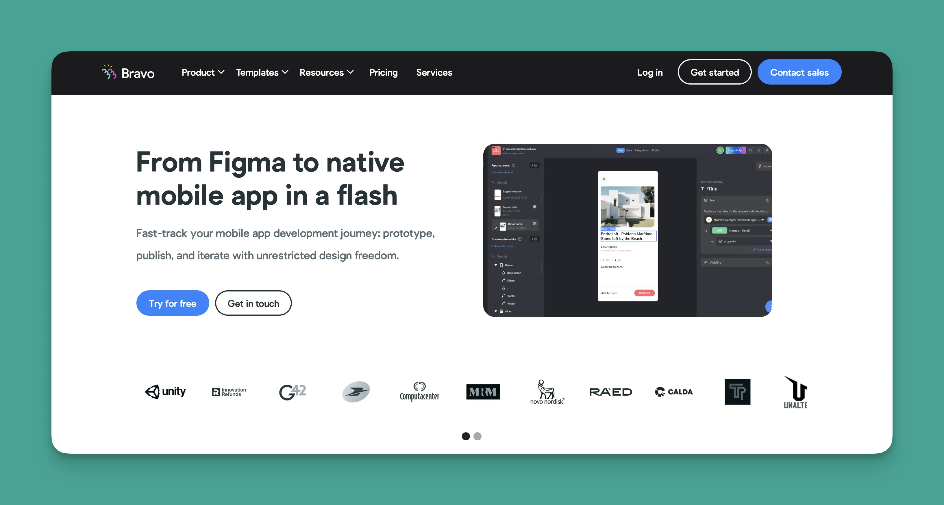 Bravo Studio app builder interface
