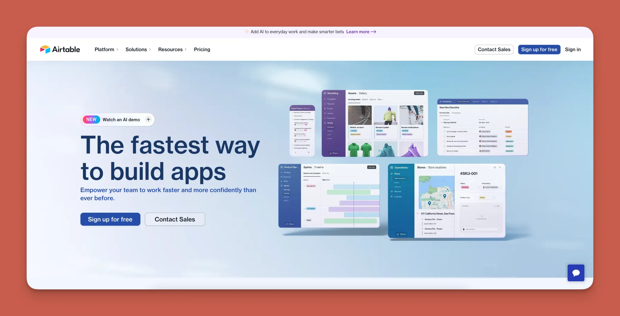Airtable database interface
