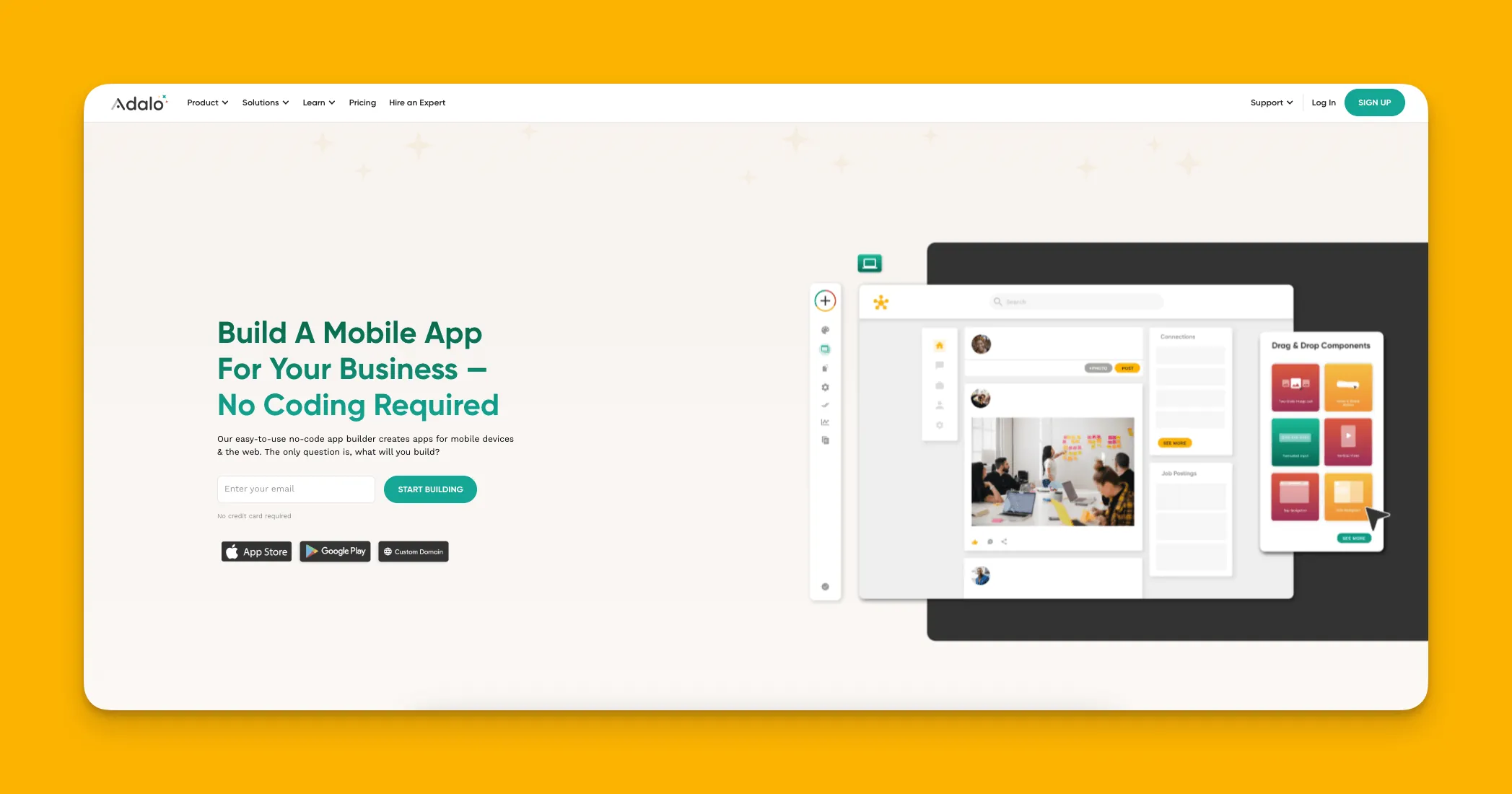 Adalo app builder interface