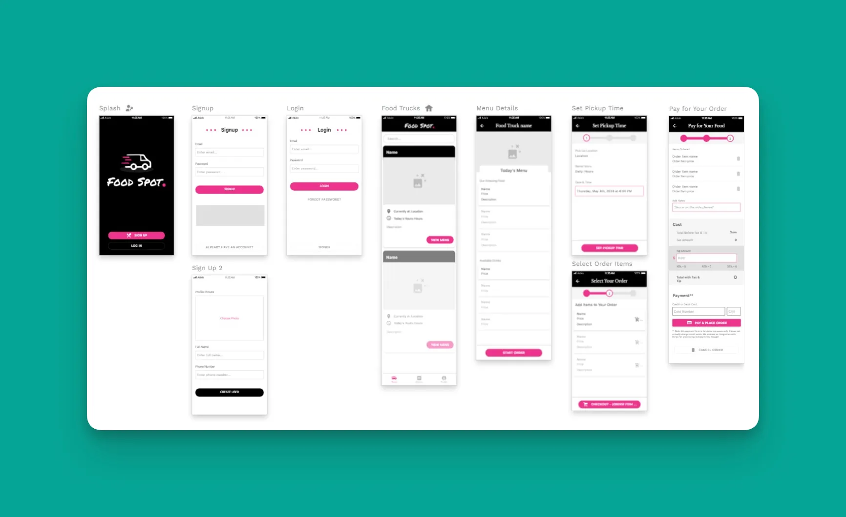 Adalo ordering app template screenshot