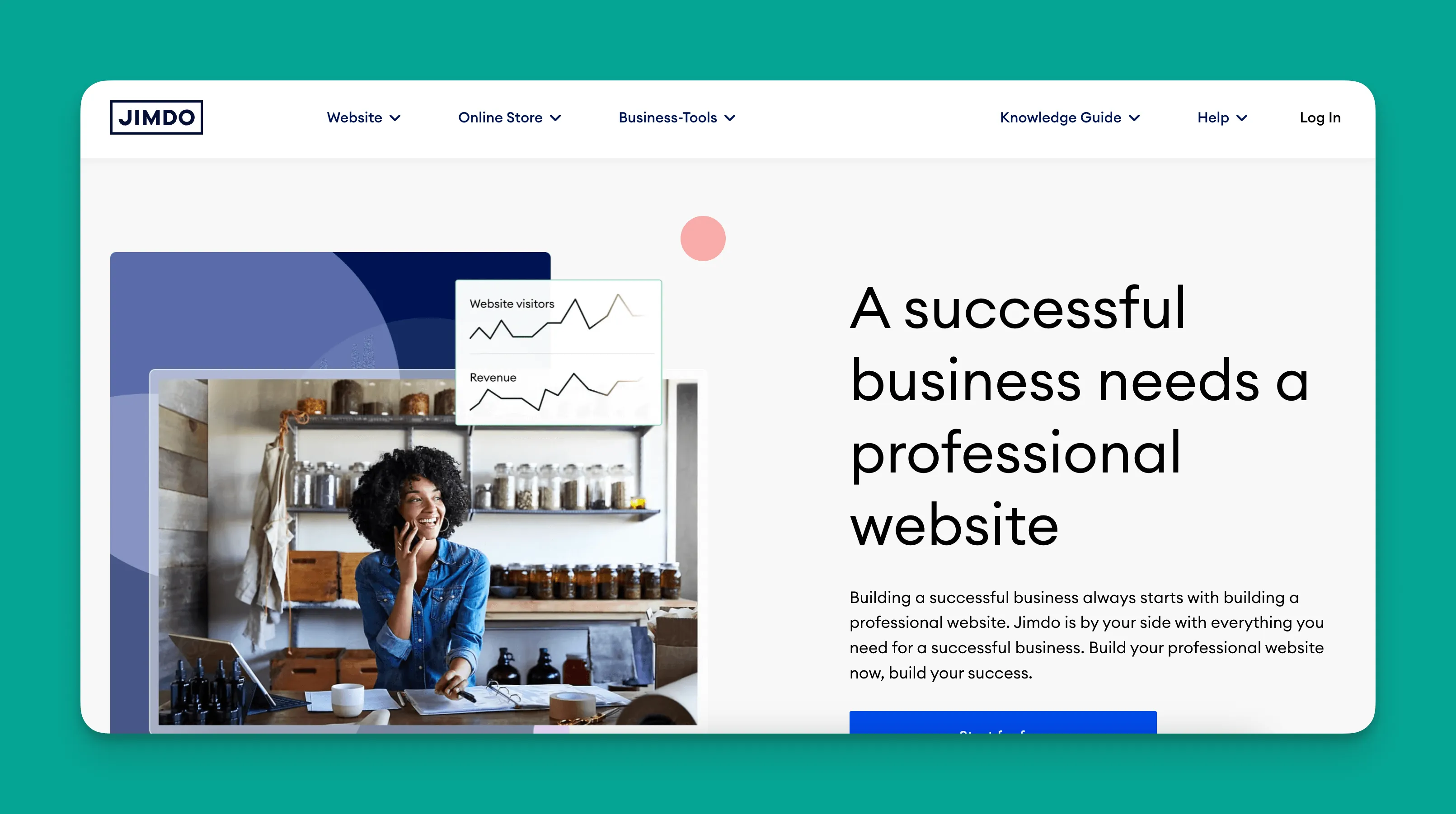 Jimdo website builder interface