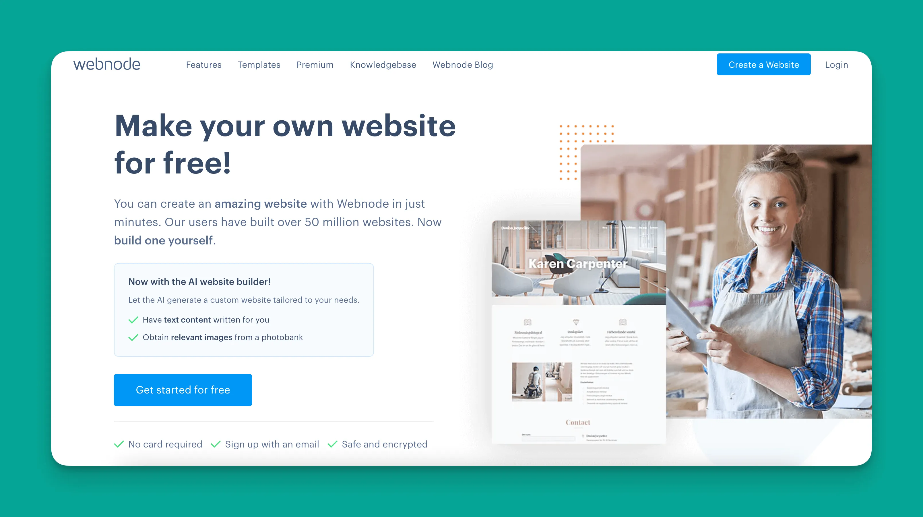 Webnode website builder interface