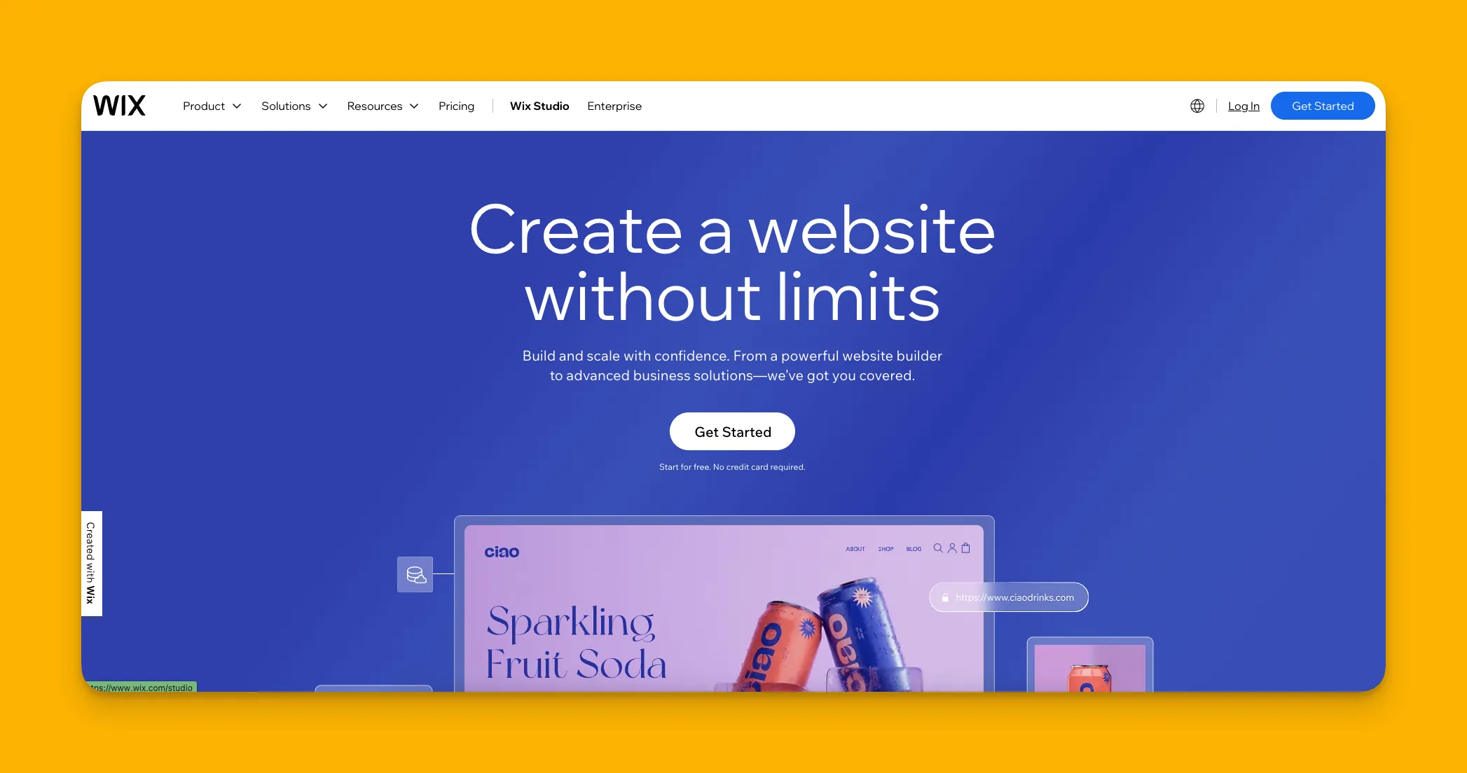 Wix website builder interface