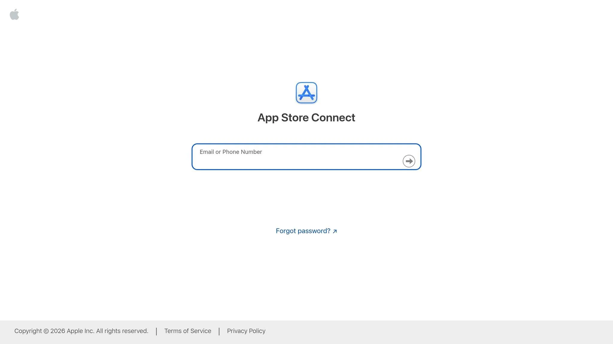 App Store Connect interface