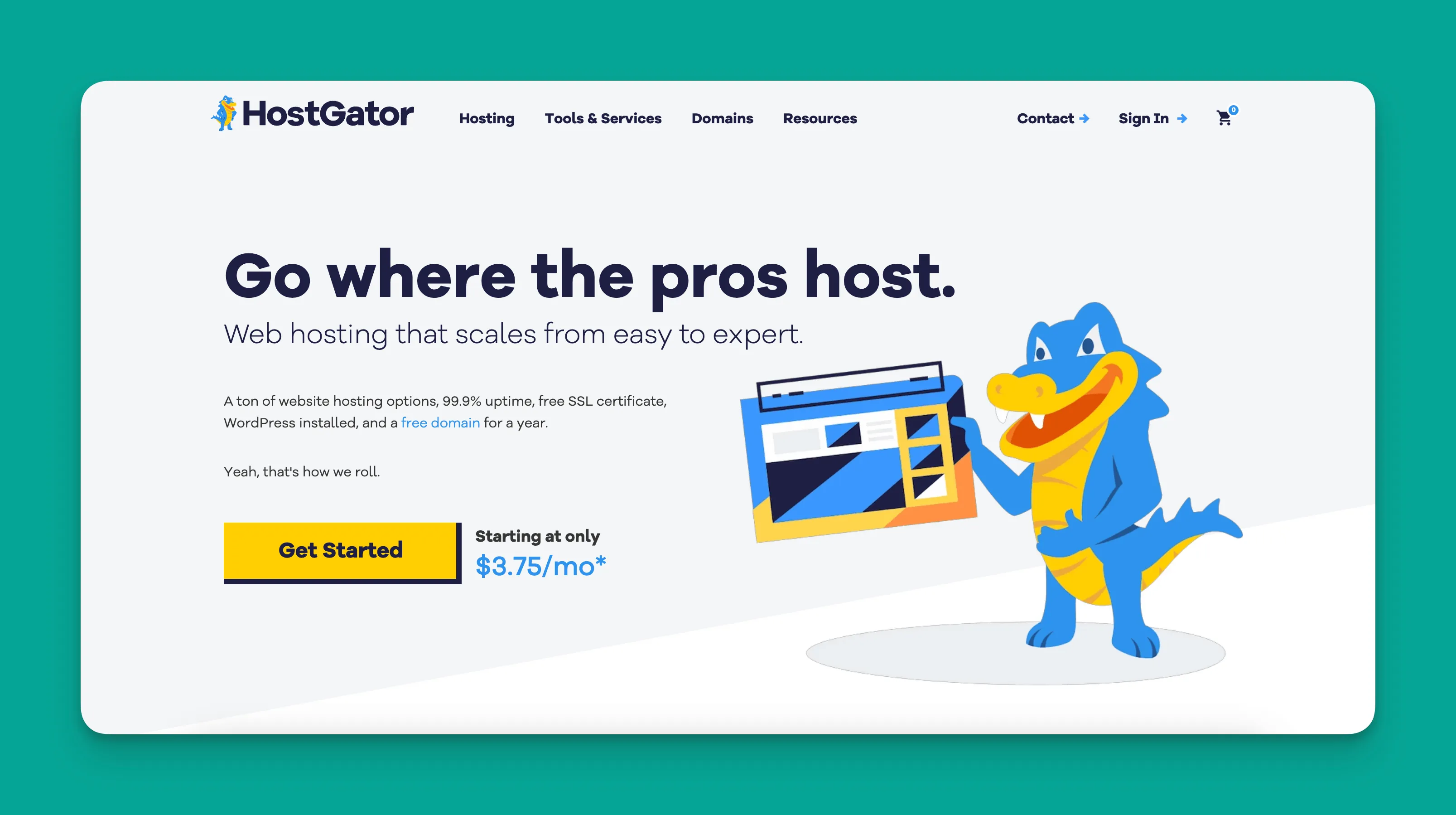 HostGator website builder interface