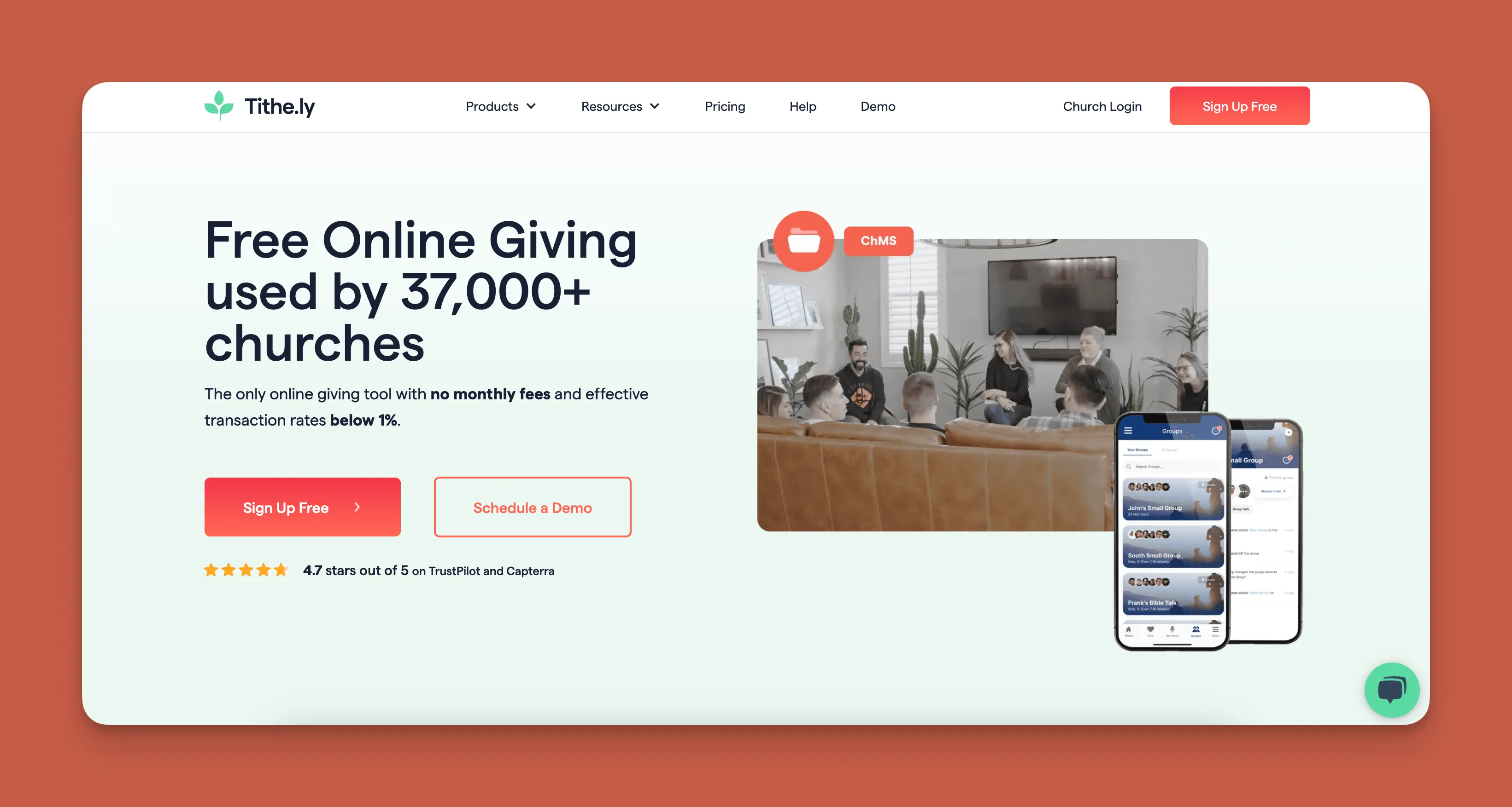 Tithe.ly church app interface