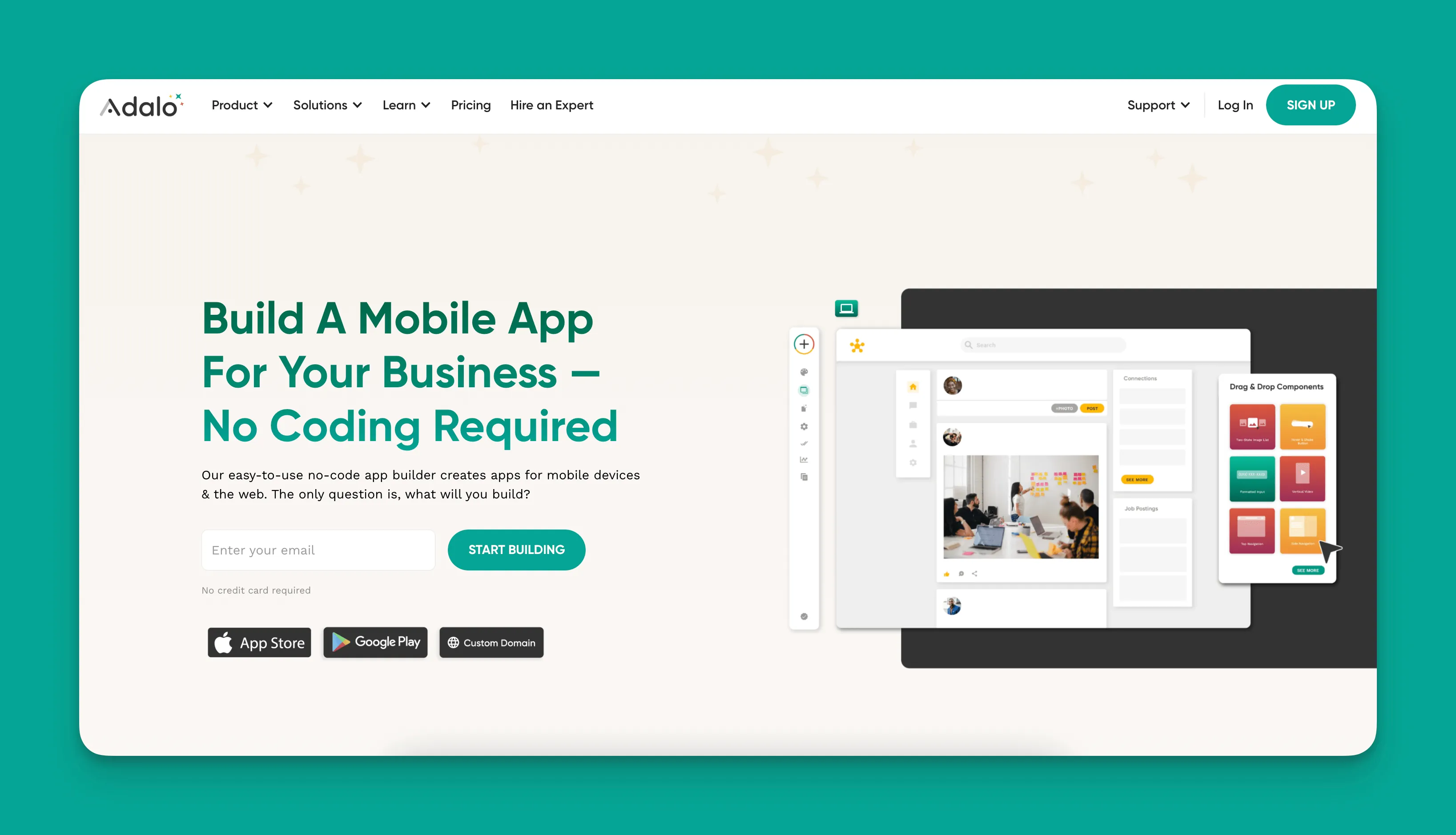 Adalo app builder interface