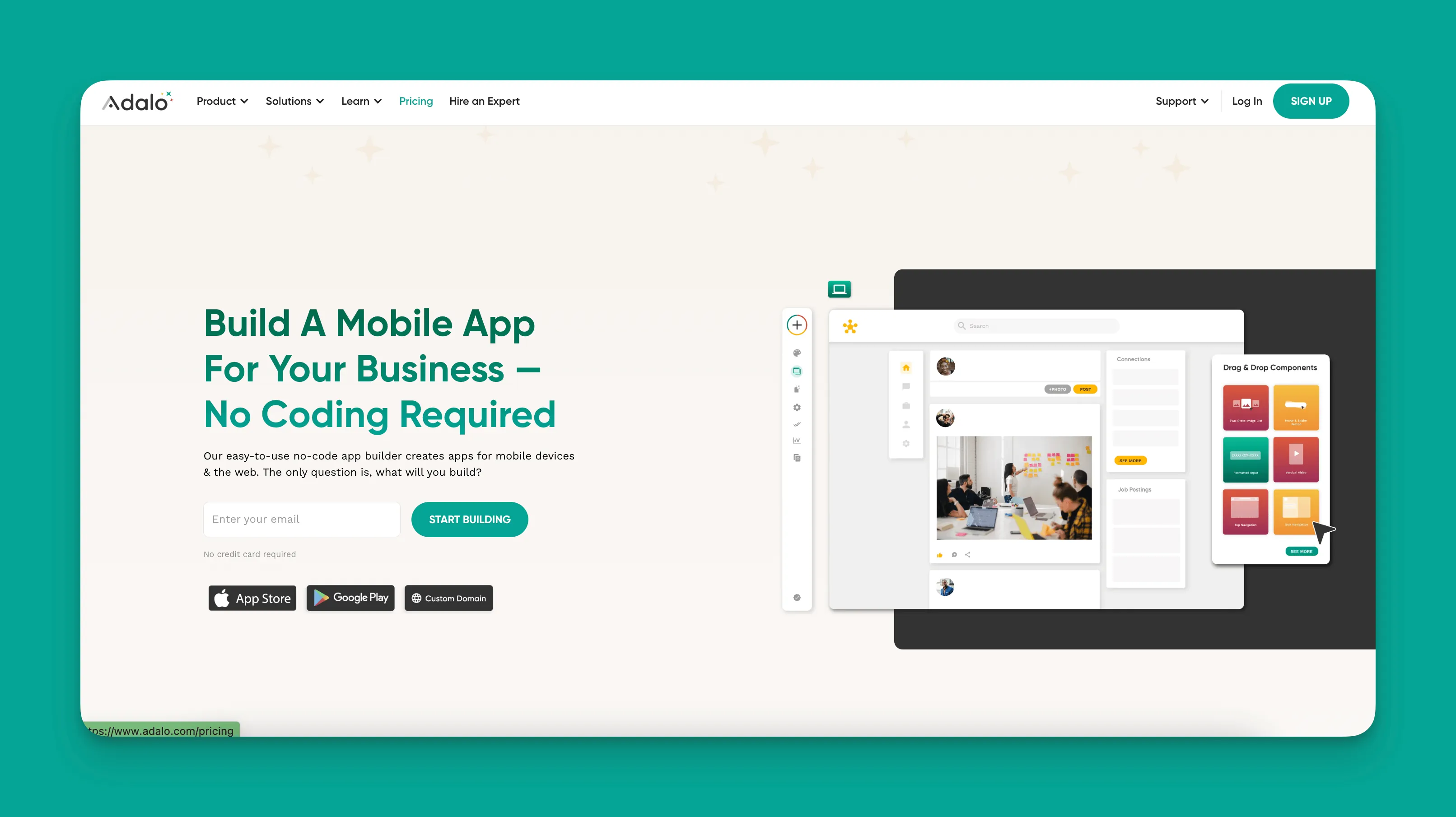 Adalo app builder interface