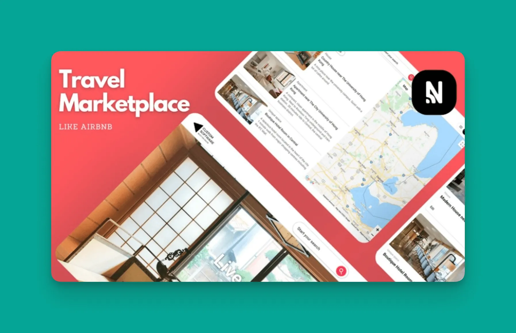 Bubble travel marketplace template screenshot