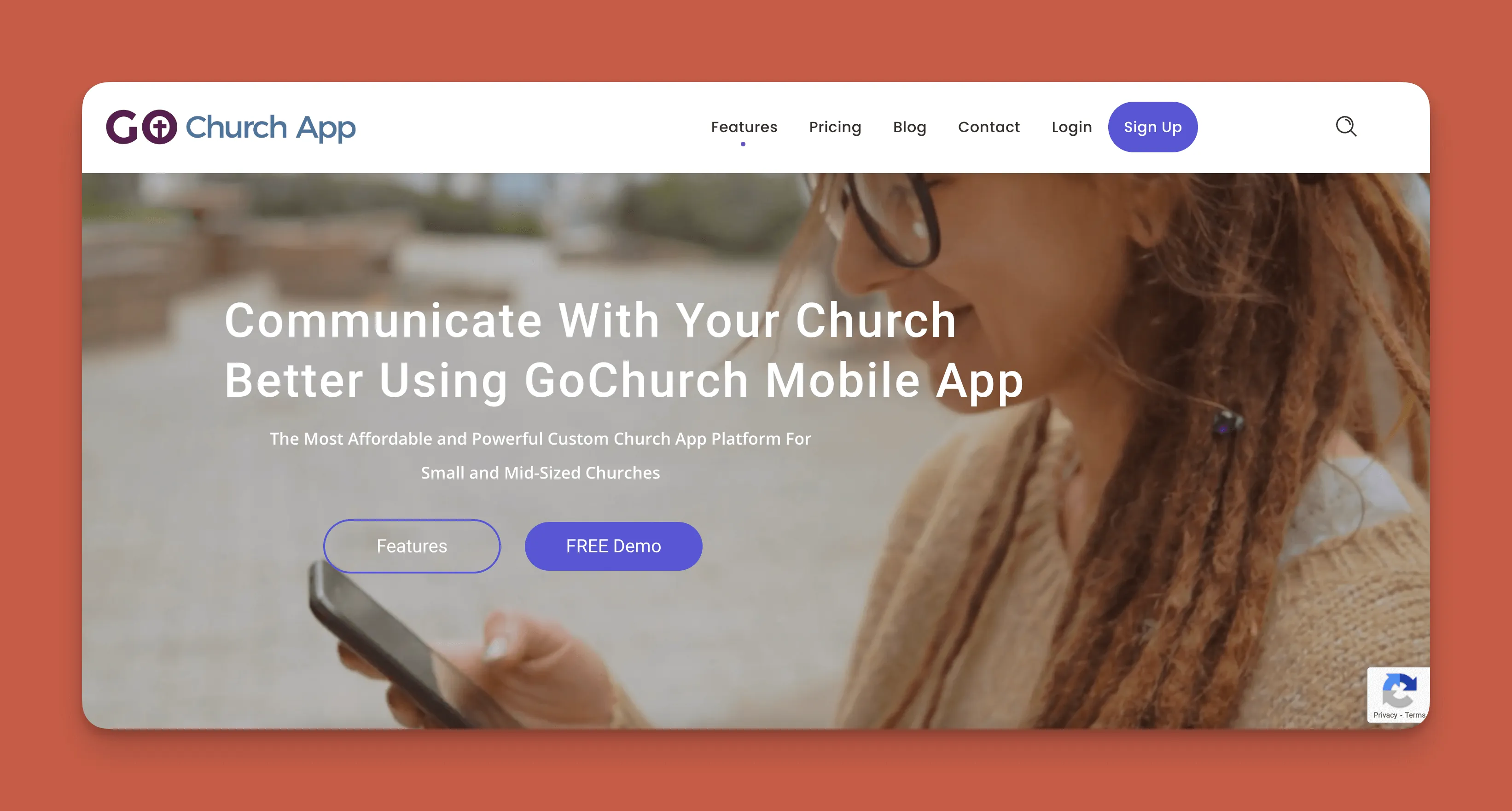 GoChurch App interface