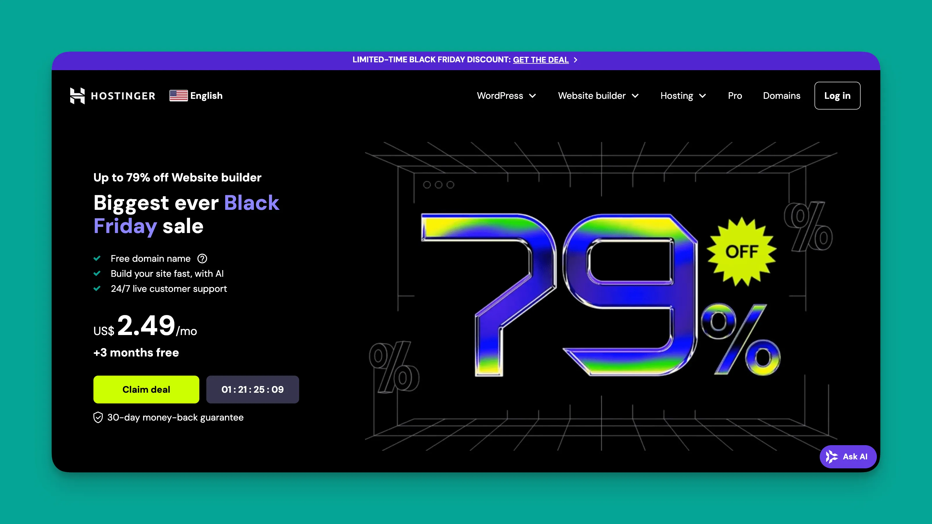 Hostinger Website Builder interface