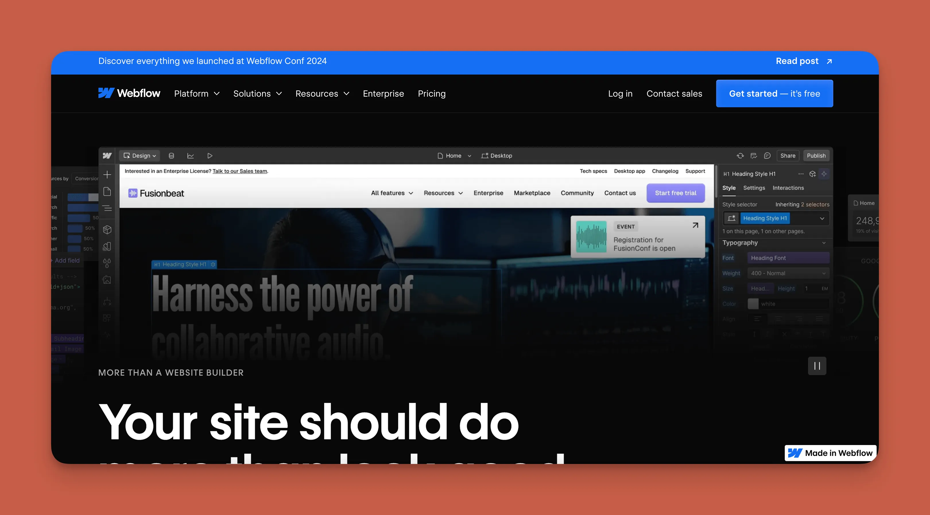 Webflow design interface