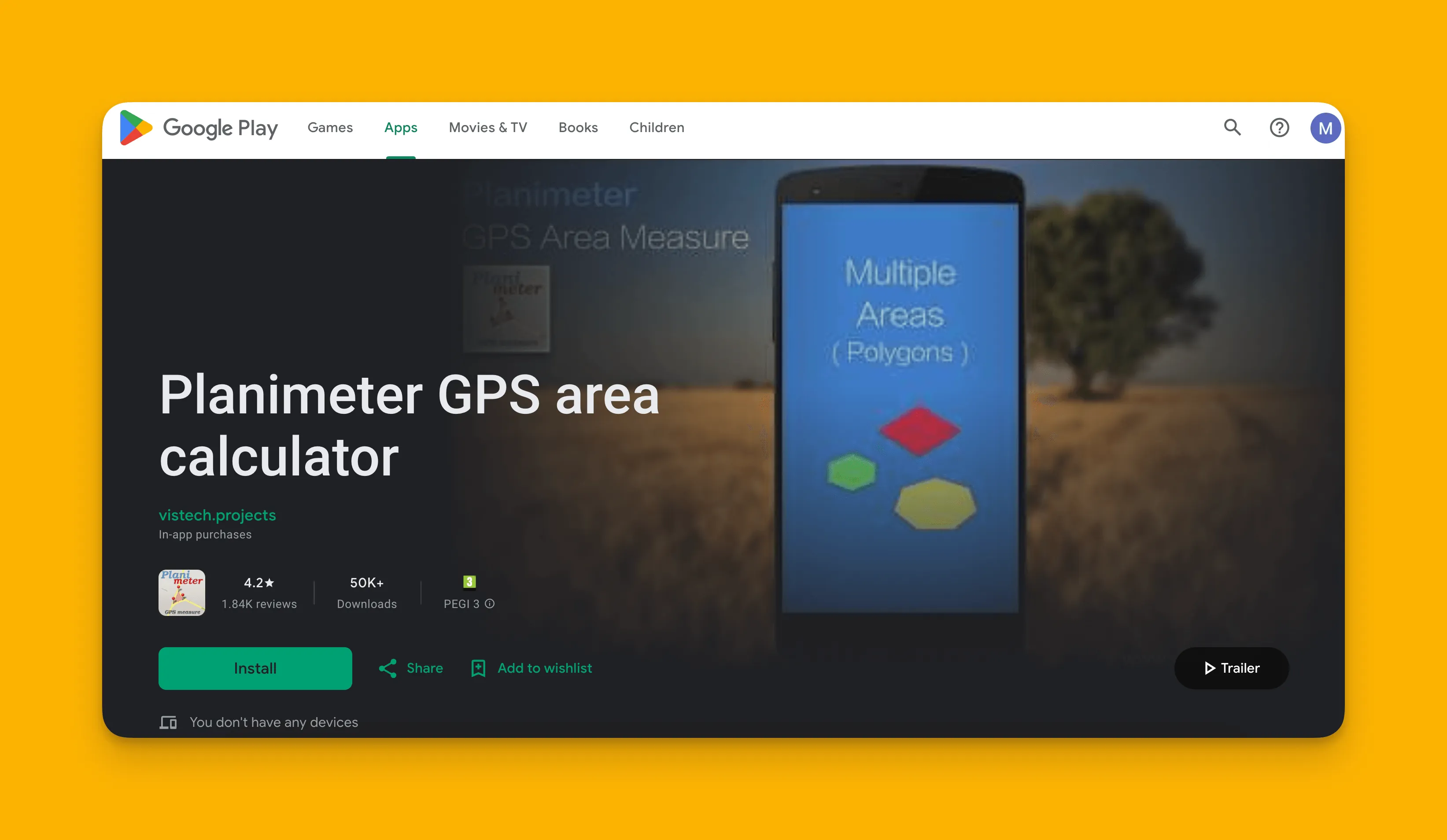 Planimeter interface