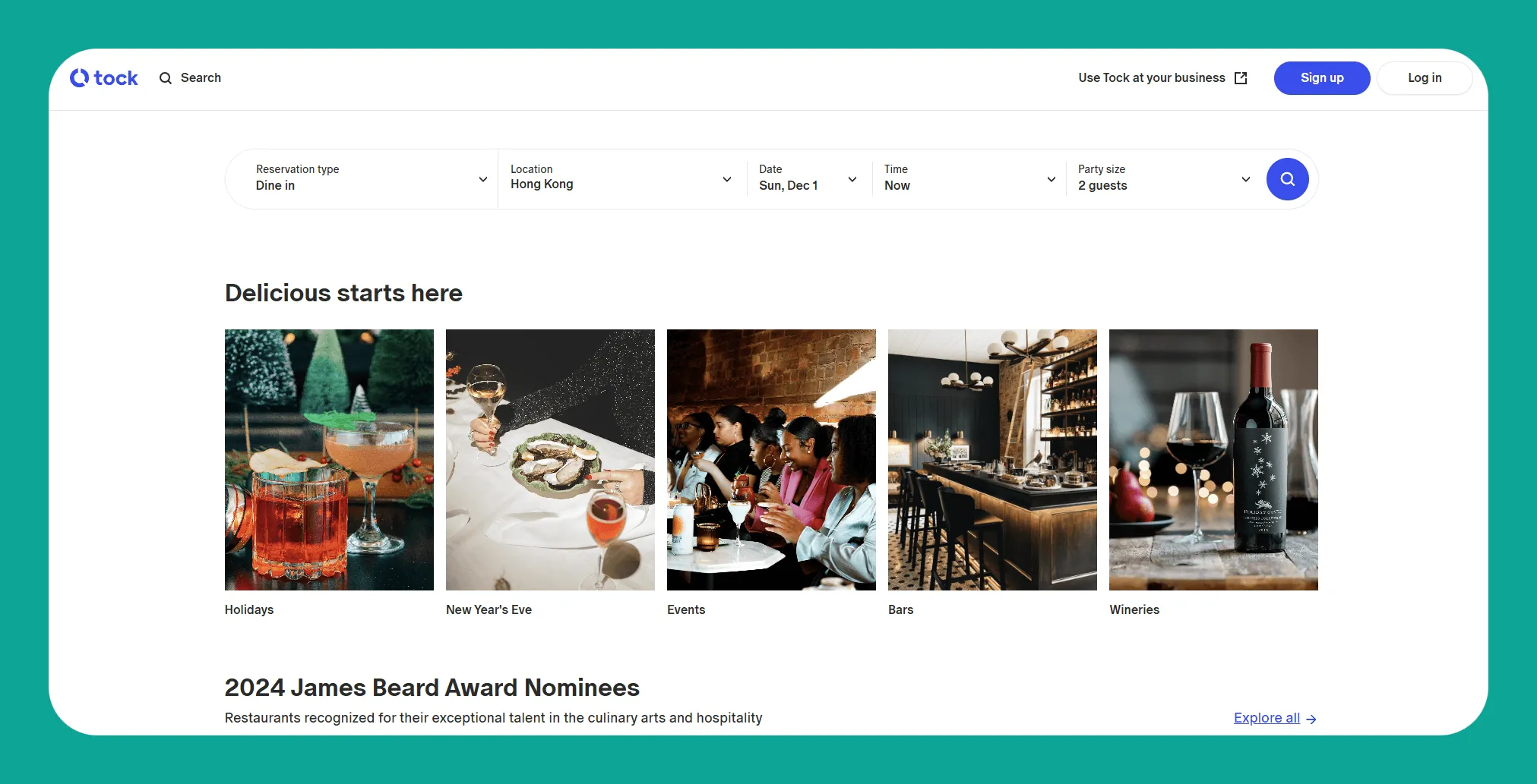 Tock reservation platform