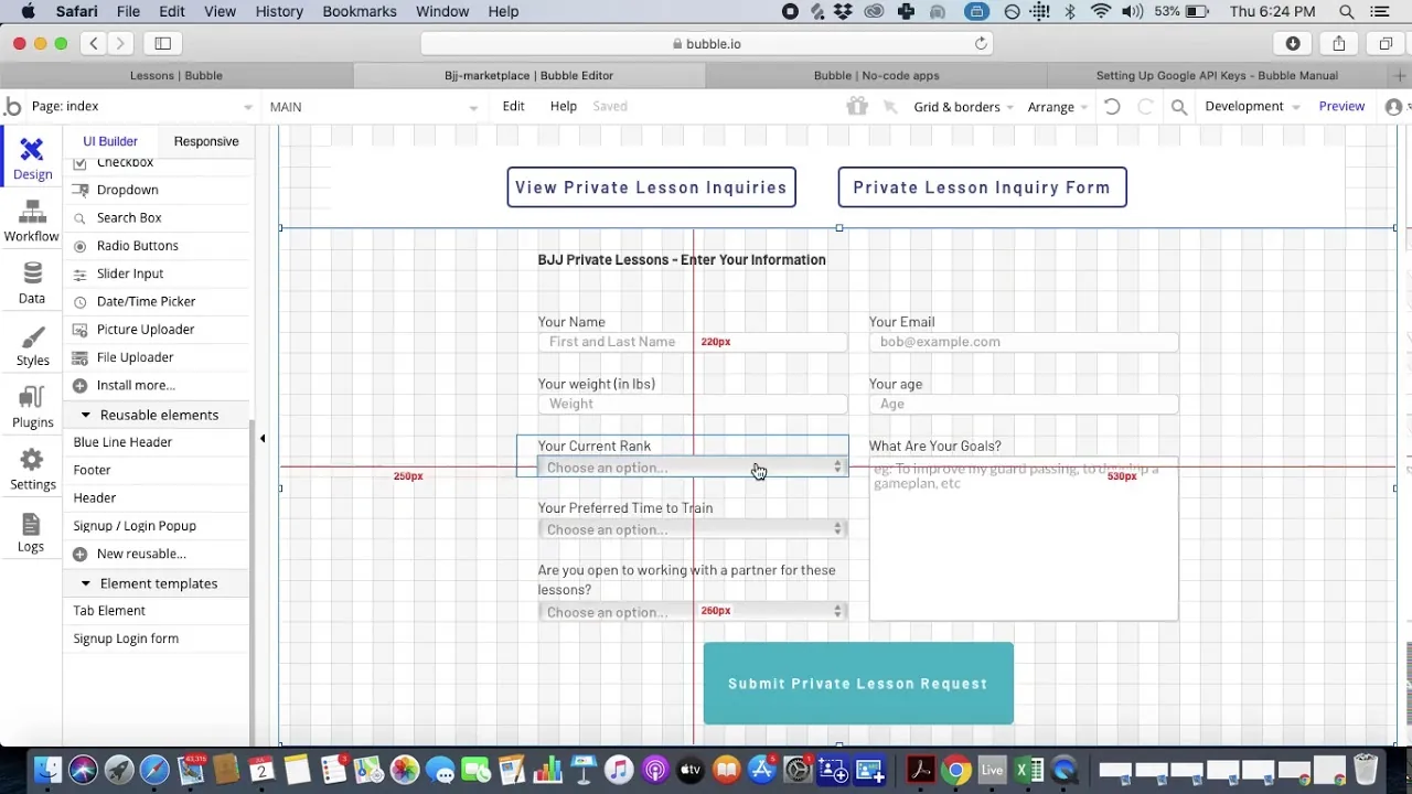 Bubble editor interface