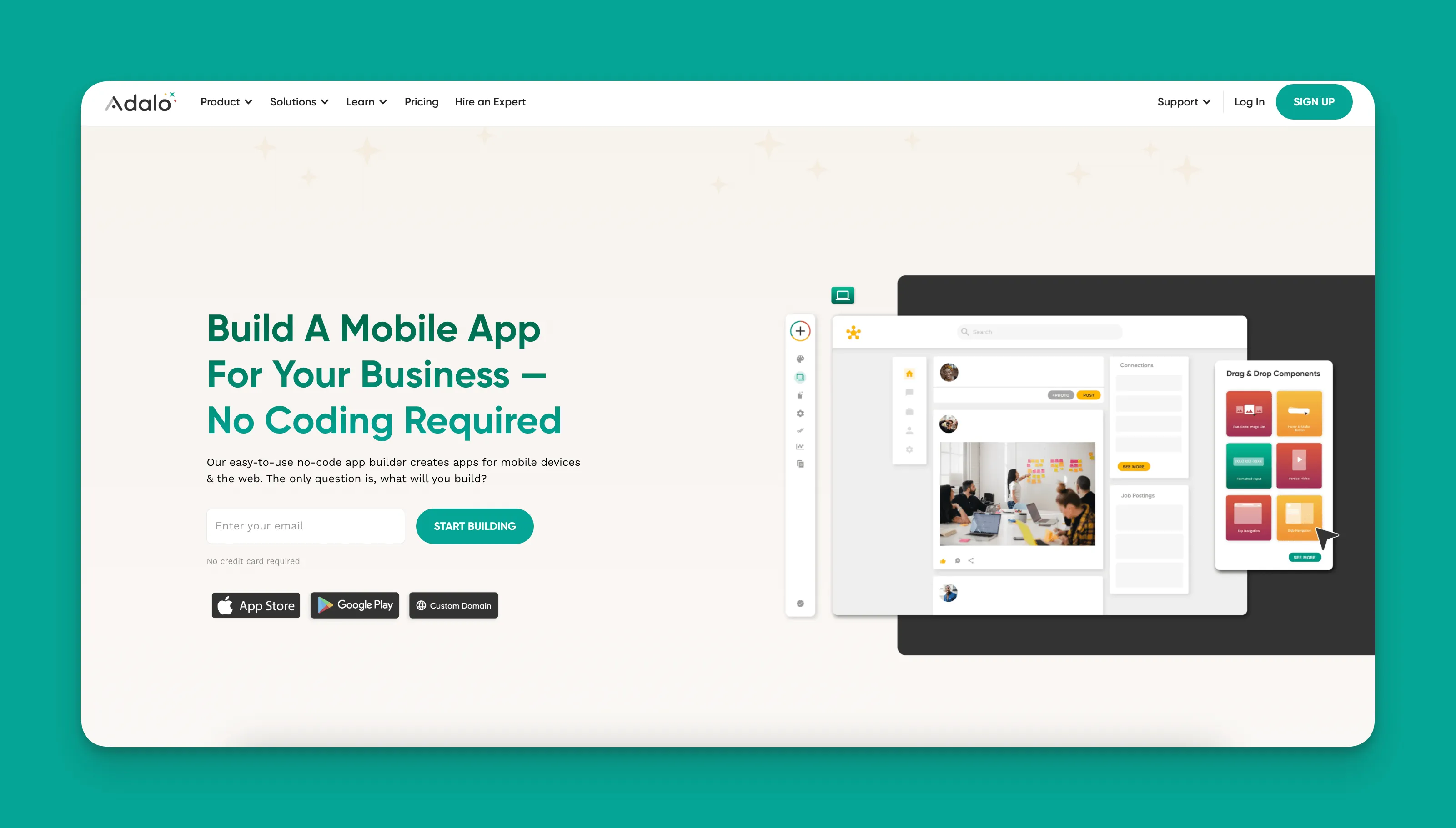 Adalo app builder interface