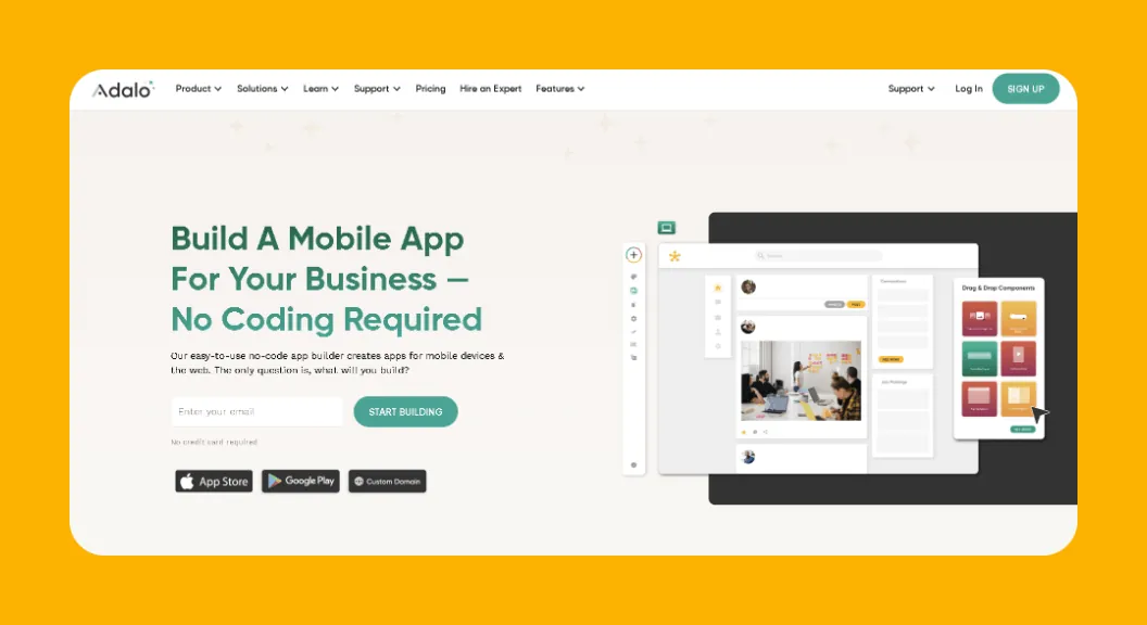 Adalo app builder interface
