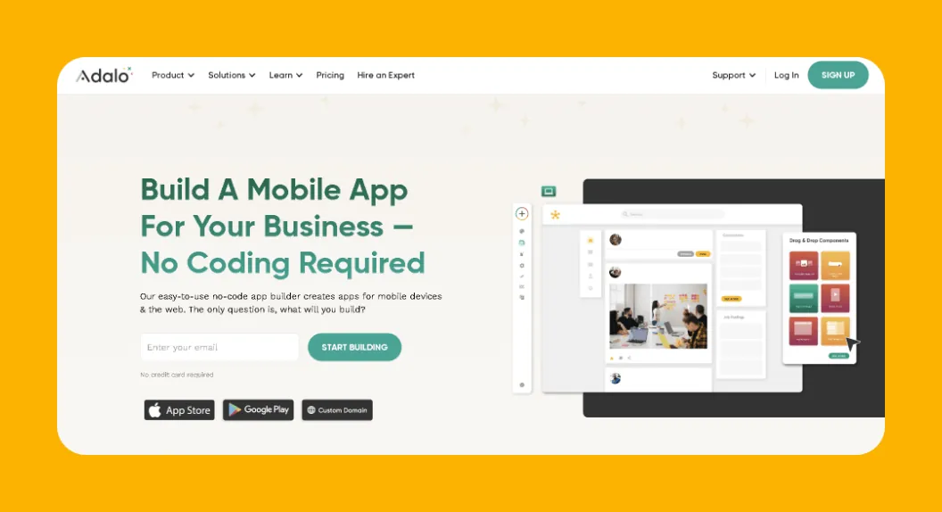 Adalo app builder interface