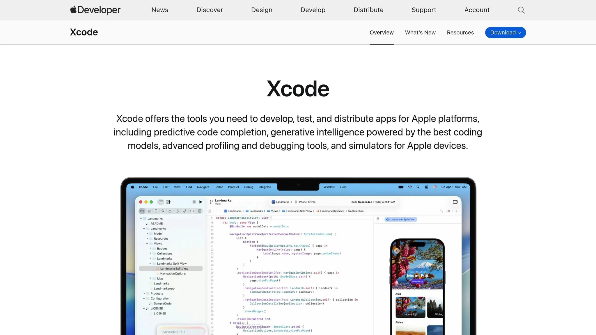 Xcode development environment