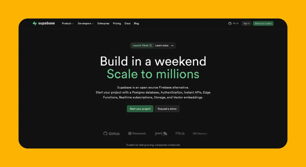Supabase backend builder interface
