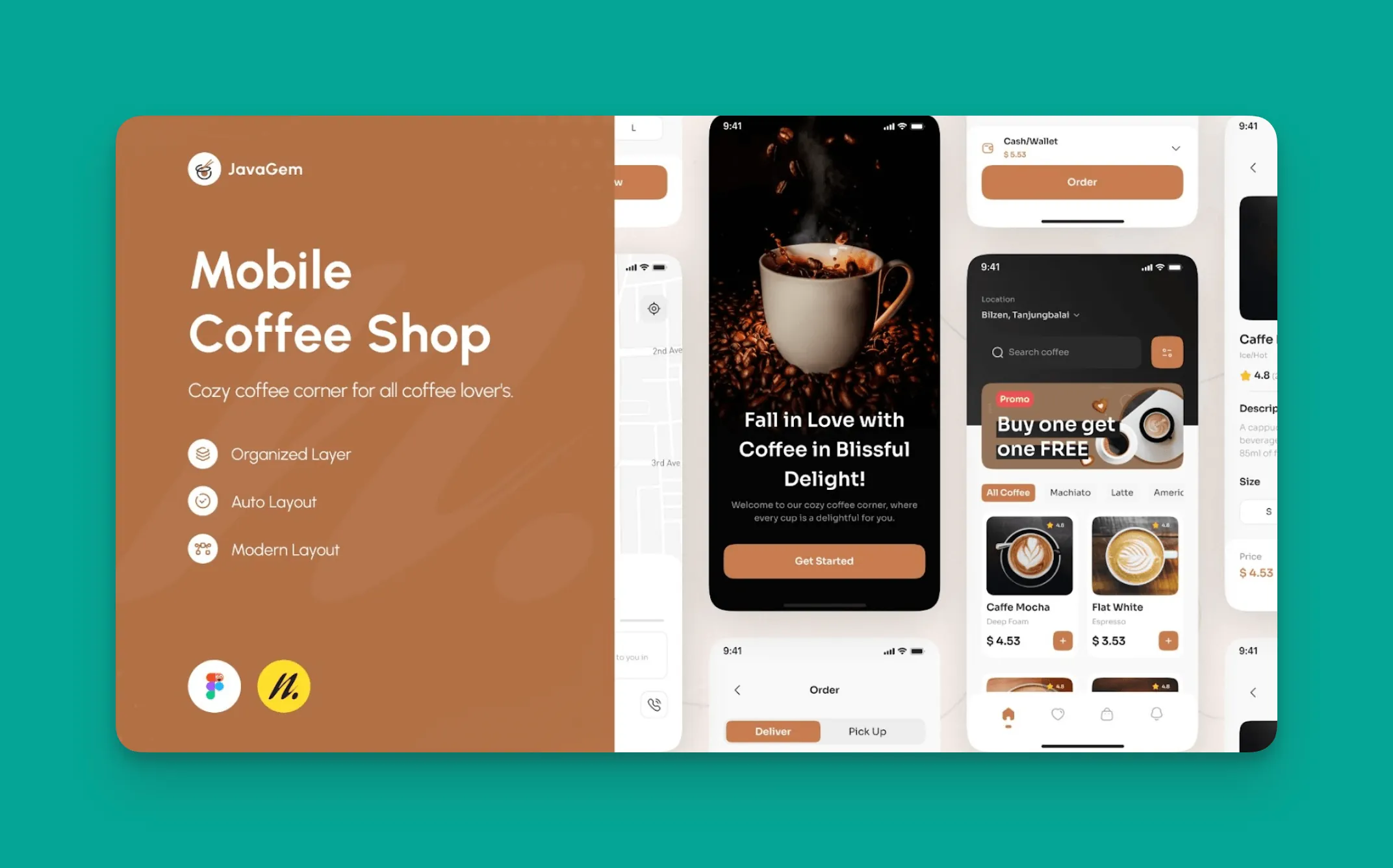 Figma coffee shop template screenshot