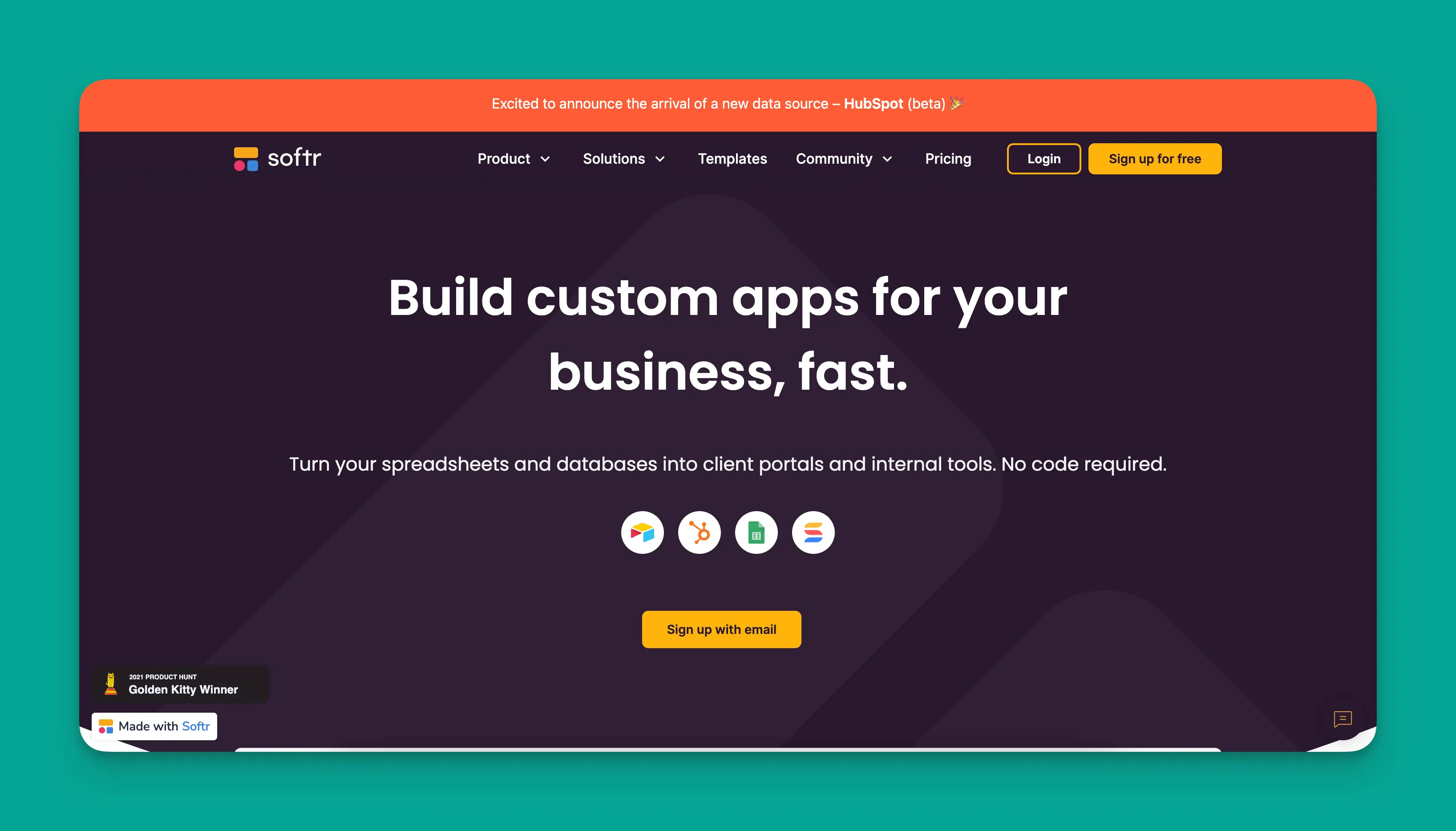 Softr app builder interface