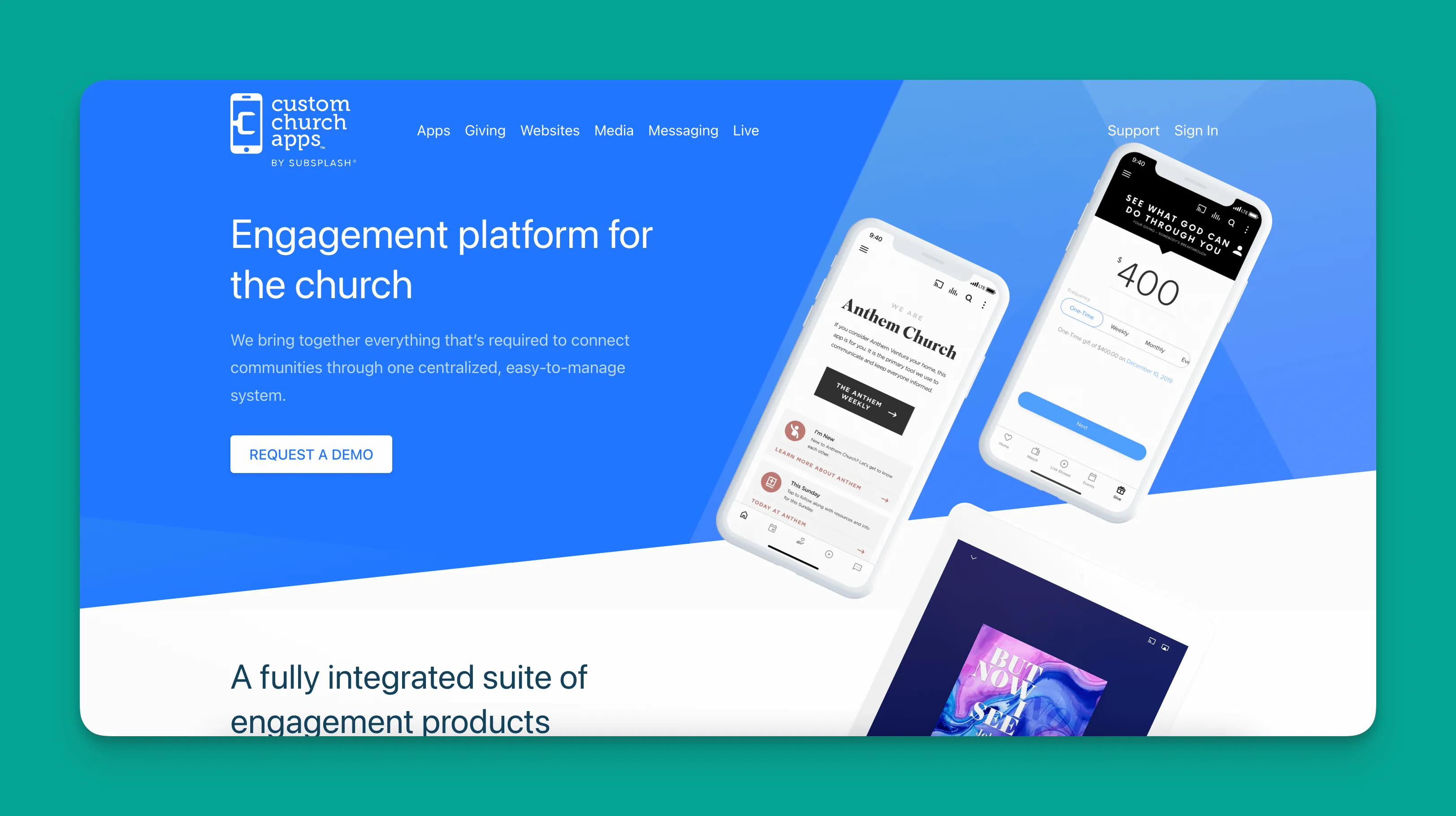 Custom Church Apps interface