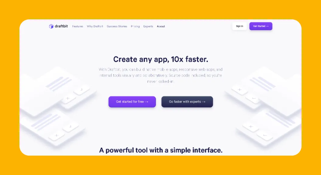 Draftbit app builder interface