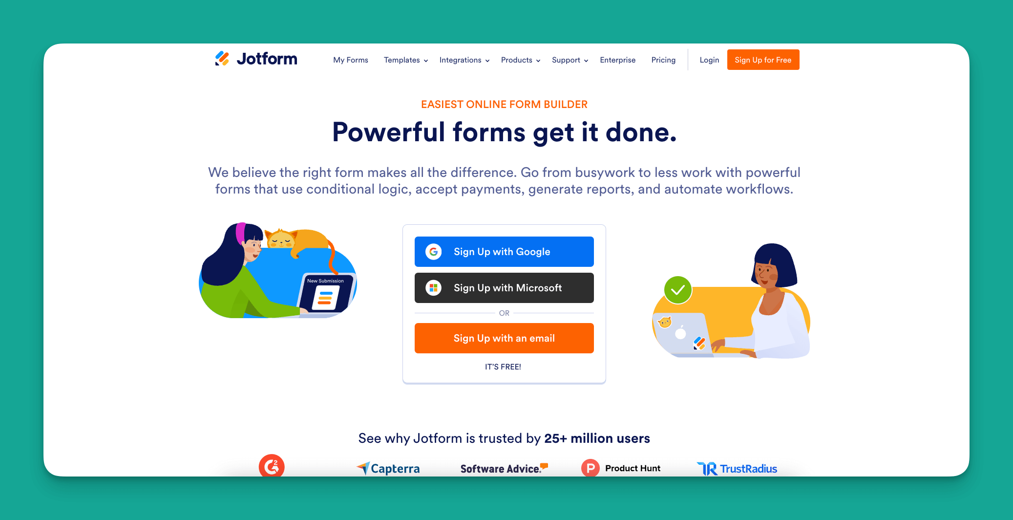 Jotform app builder interface