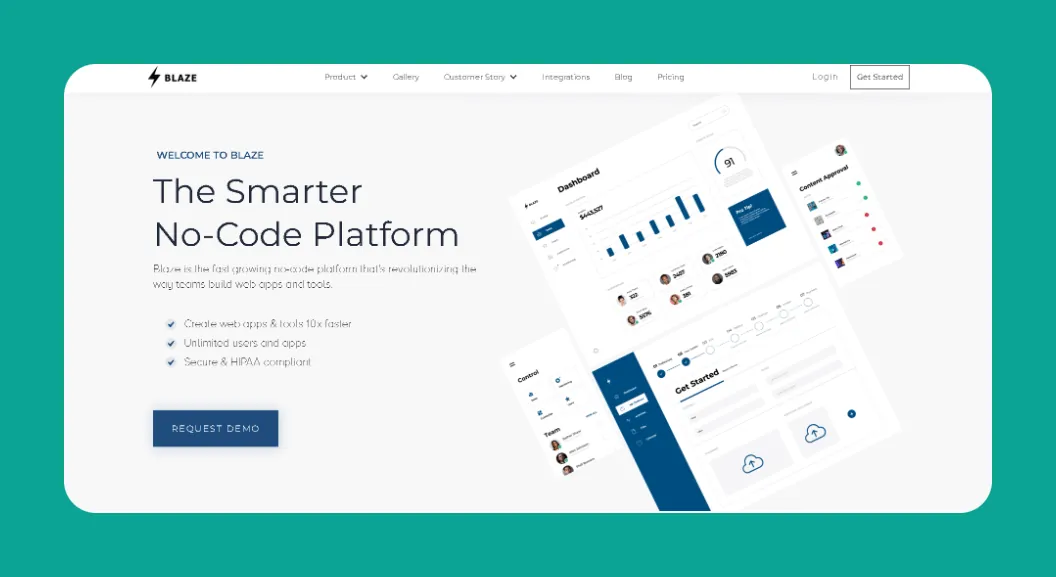 Blaze.tech app builder interface