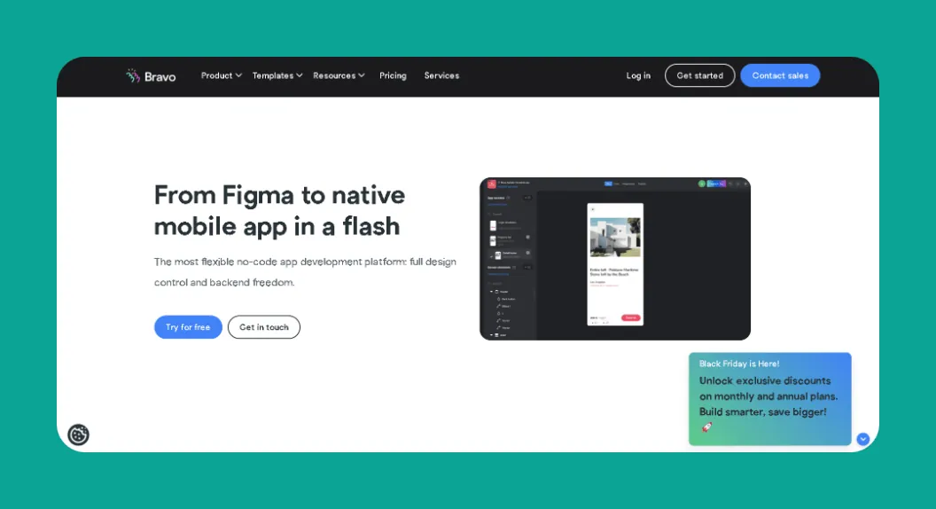 Bravo Studio app builder interface