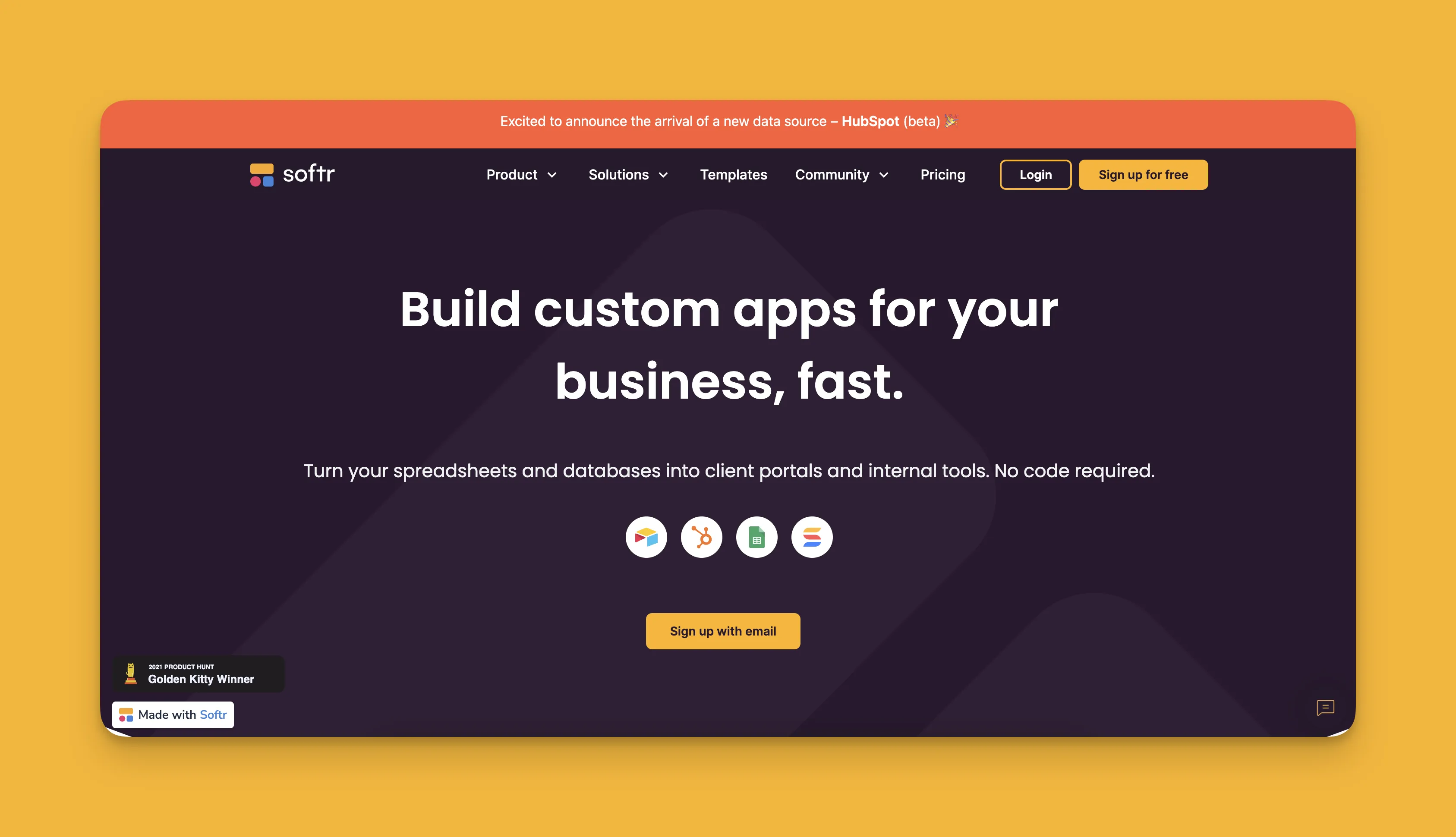 Softr app builder interface