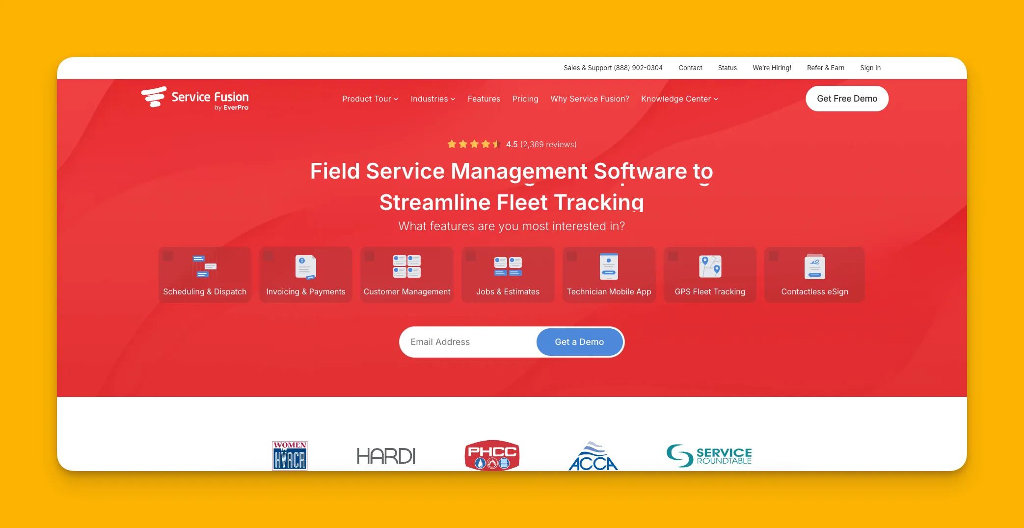 Service Fusion interface