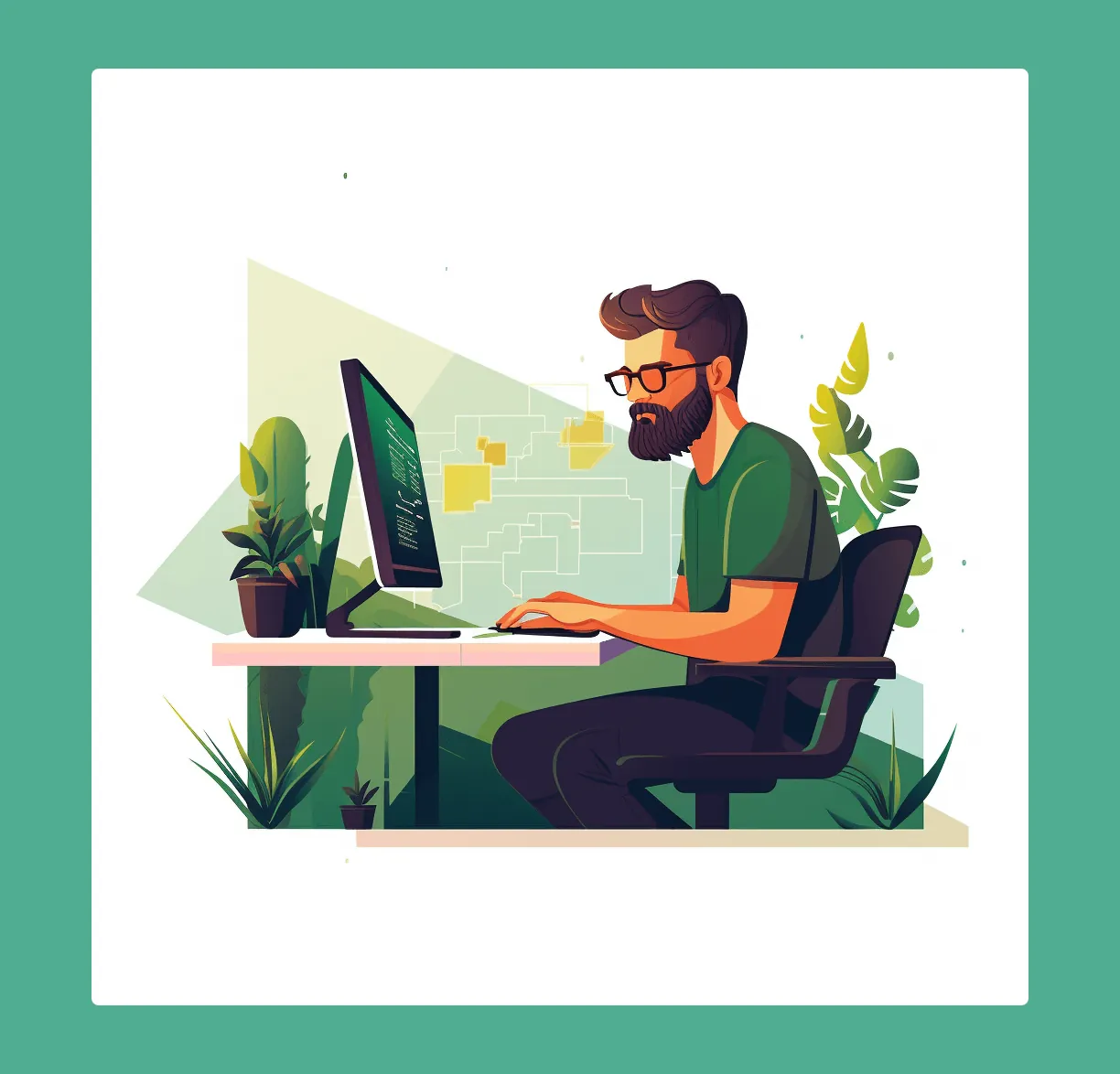 Developer working on app