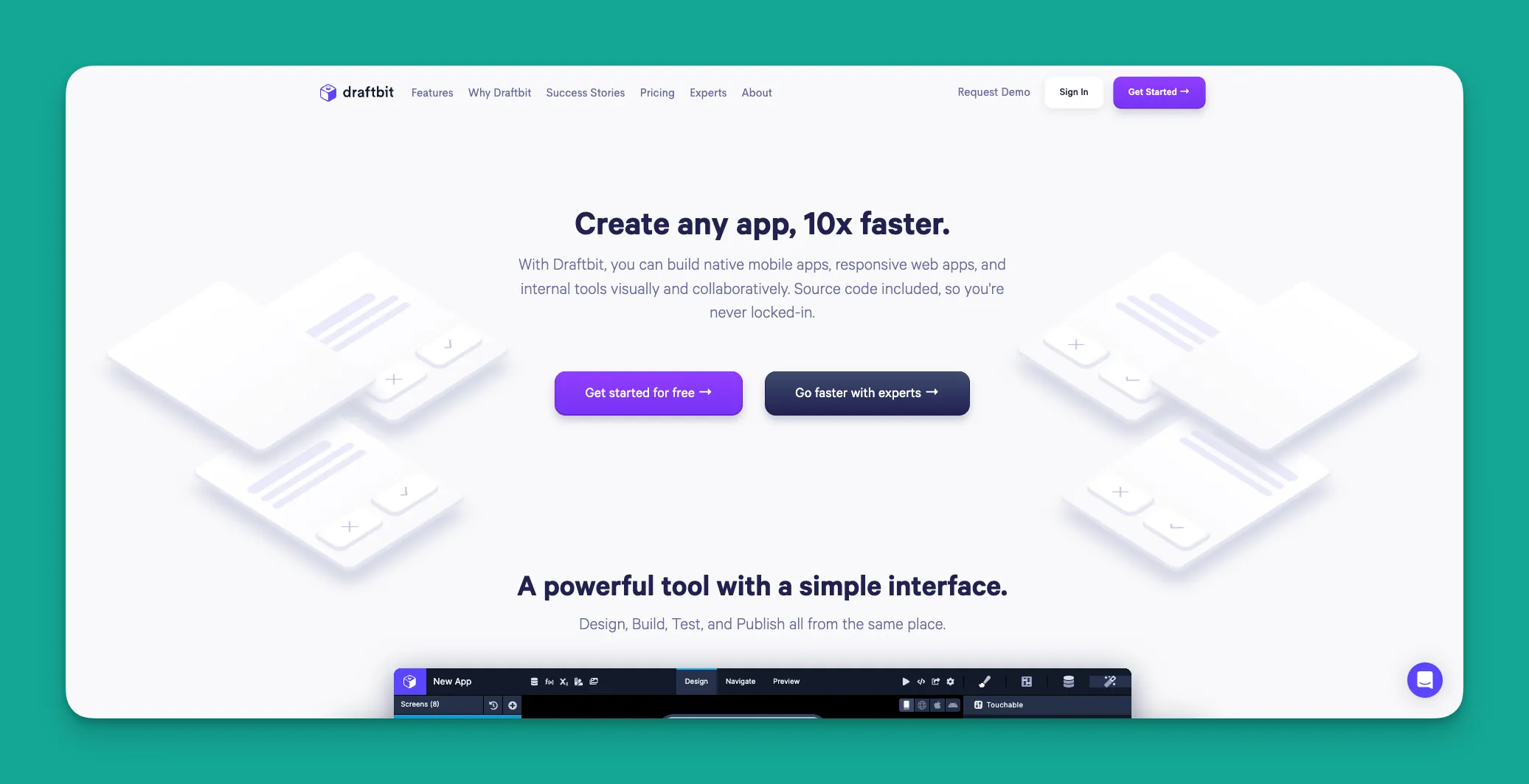 Draftbit app builder interface