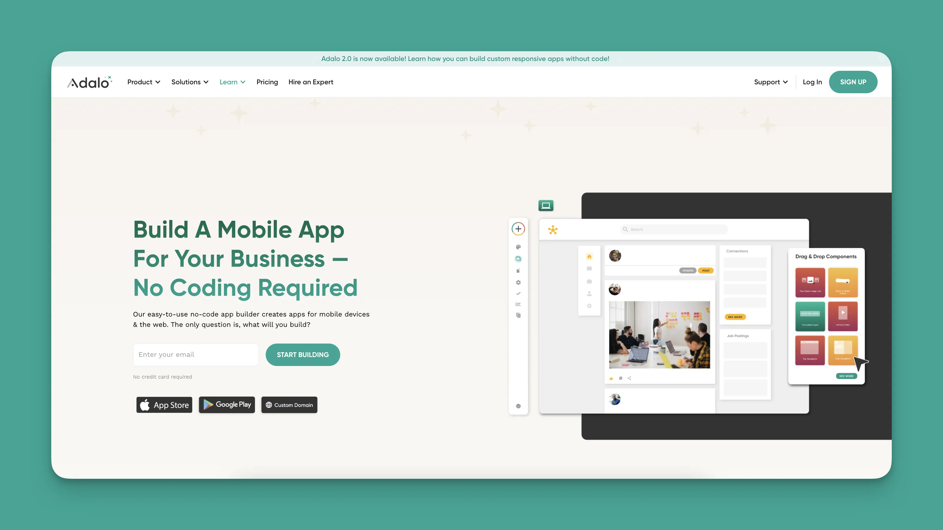 Adalo app builder interface