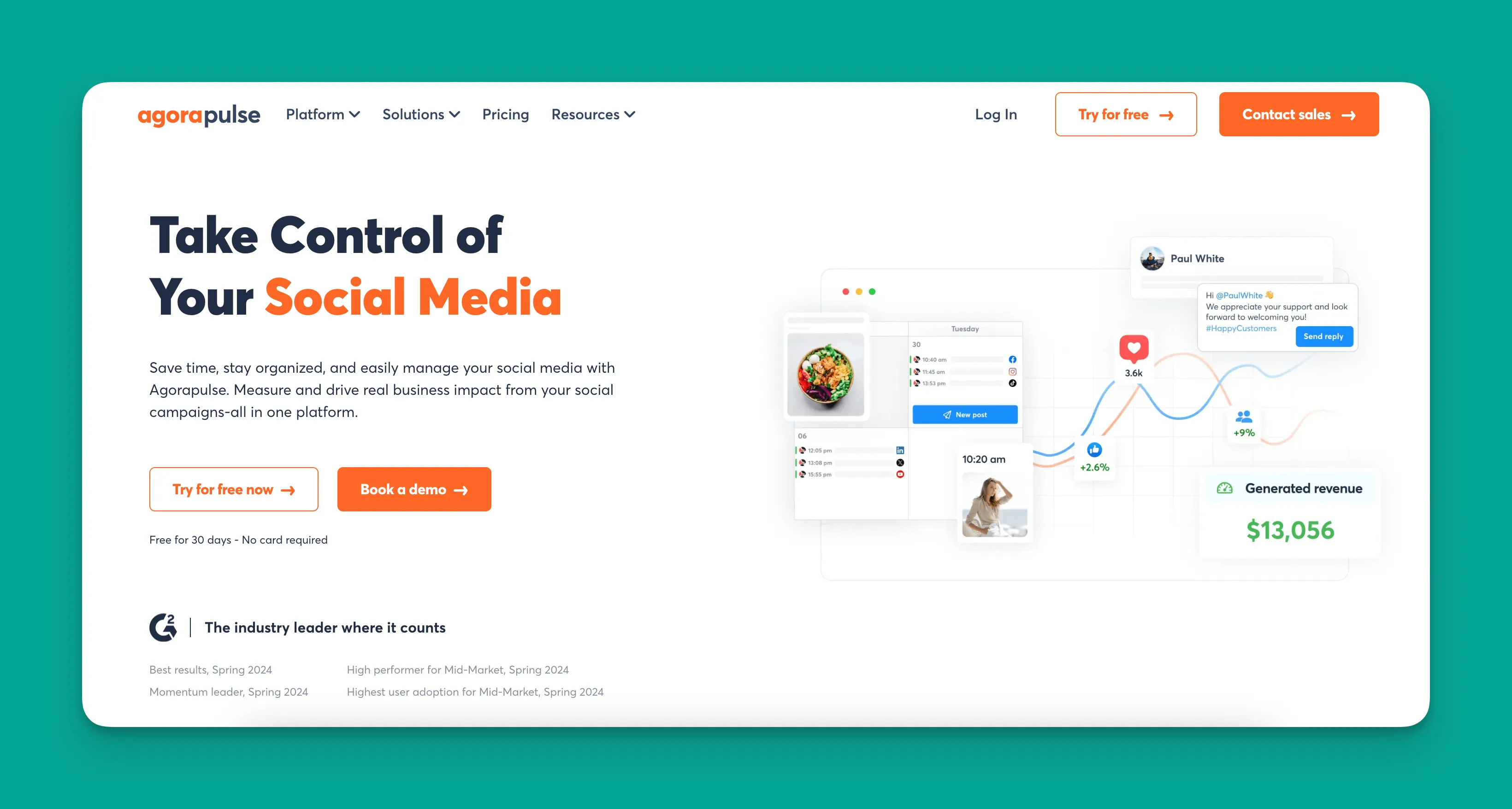 Agorapulse social media management interface